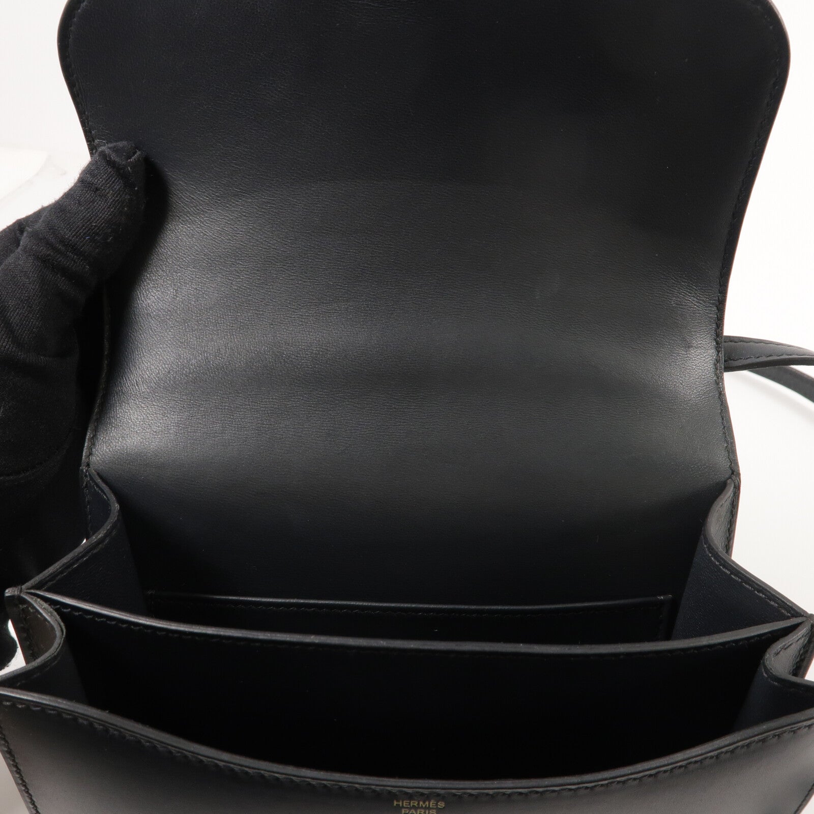 HERMES Swift皮革Constance Mini肩背袋Noir