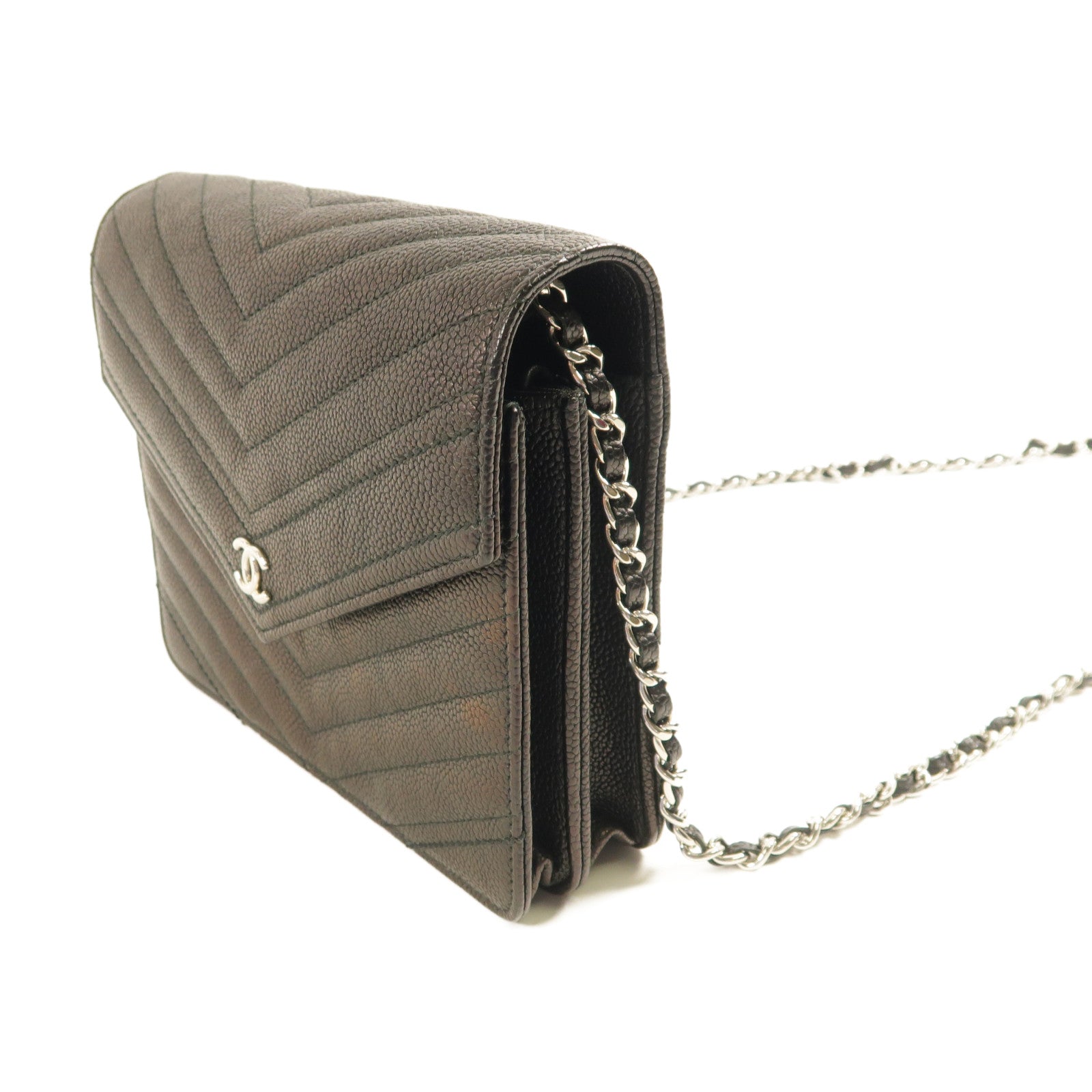 CHANEL 【激減優惠】牛皮皮革Chain Shoulder銨扣鏈帶肩背袋
