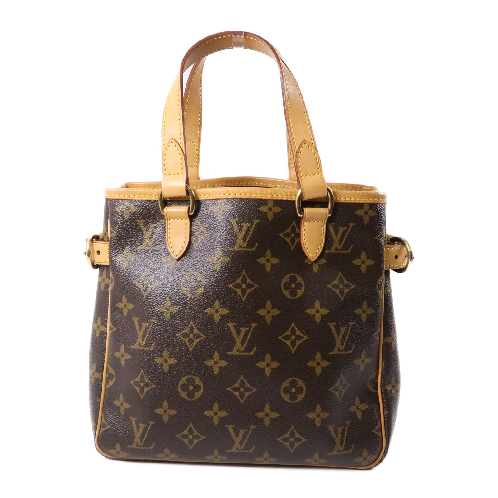 LOUIS VUITTON Monogram Batignolles金扣手挽袋棕色