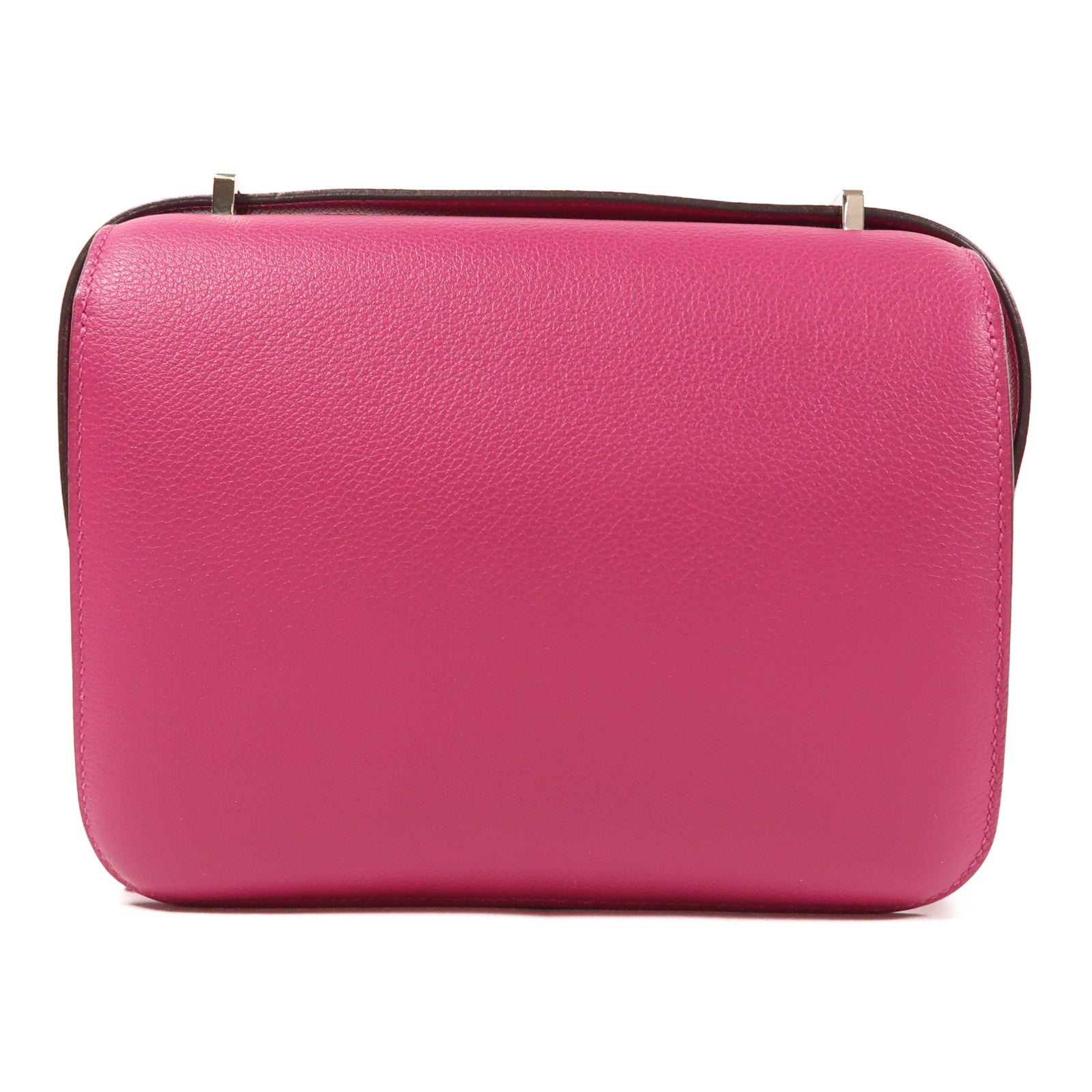 HERMES【激減優惠】 Evercolor皮革Constance Mini銀扣肩背袋L3 Rose Purple