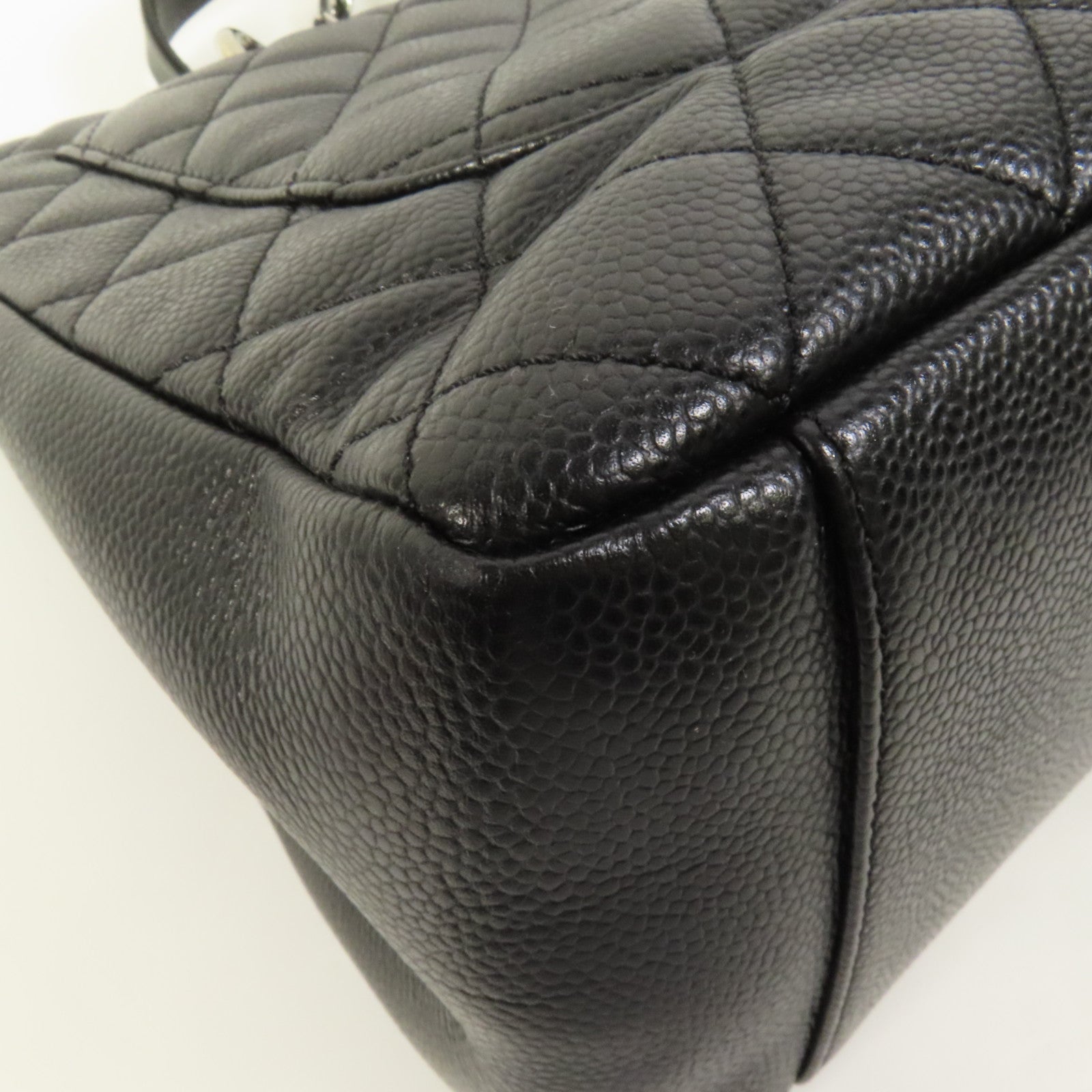 CHANEL 牛皮皮革GST Grand Shopping Tote Bag銀扣鏈帶肩背袋
