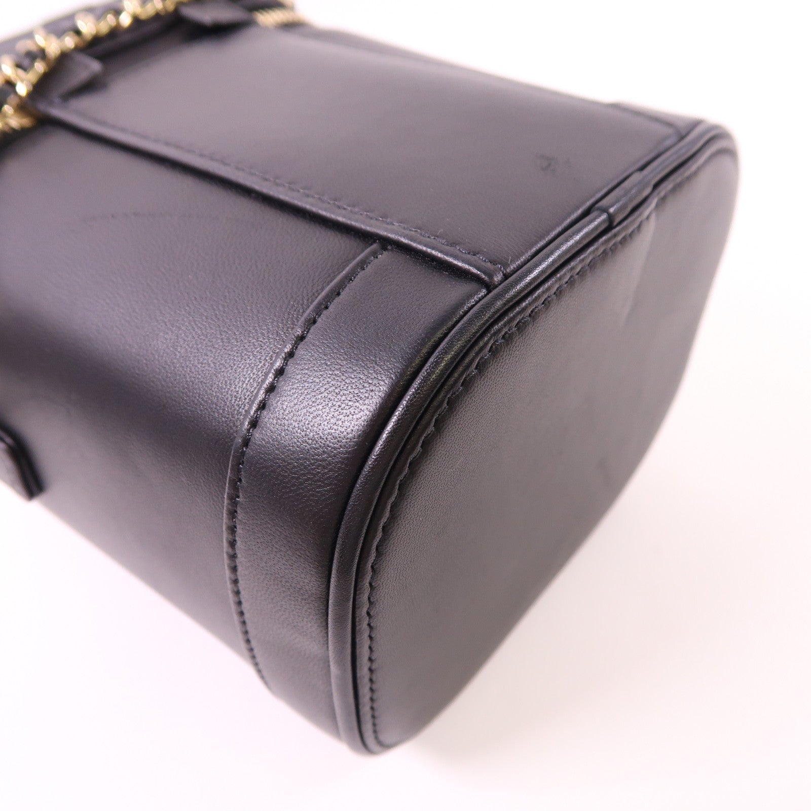 CHANEL CC GHW Vanity Case Chain 2 Way Bag AS0323 Calfskin Leather Black