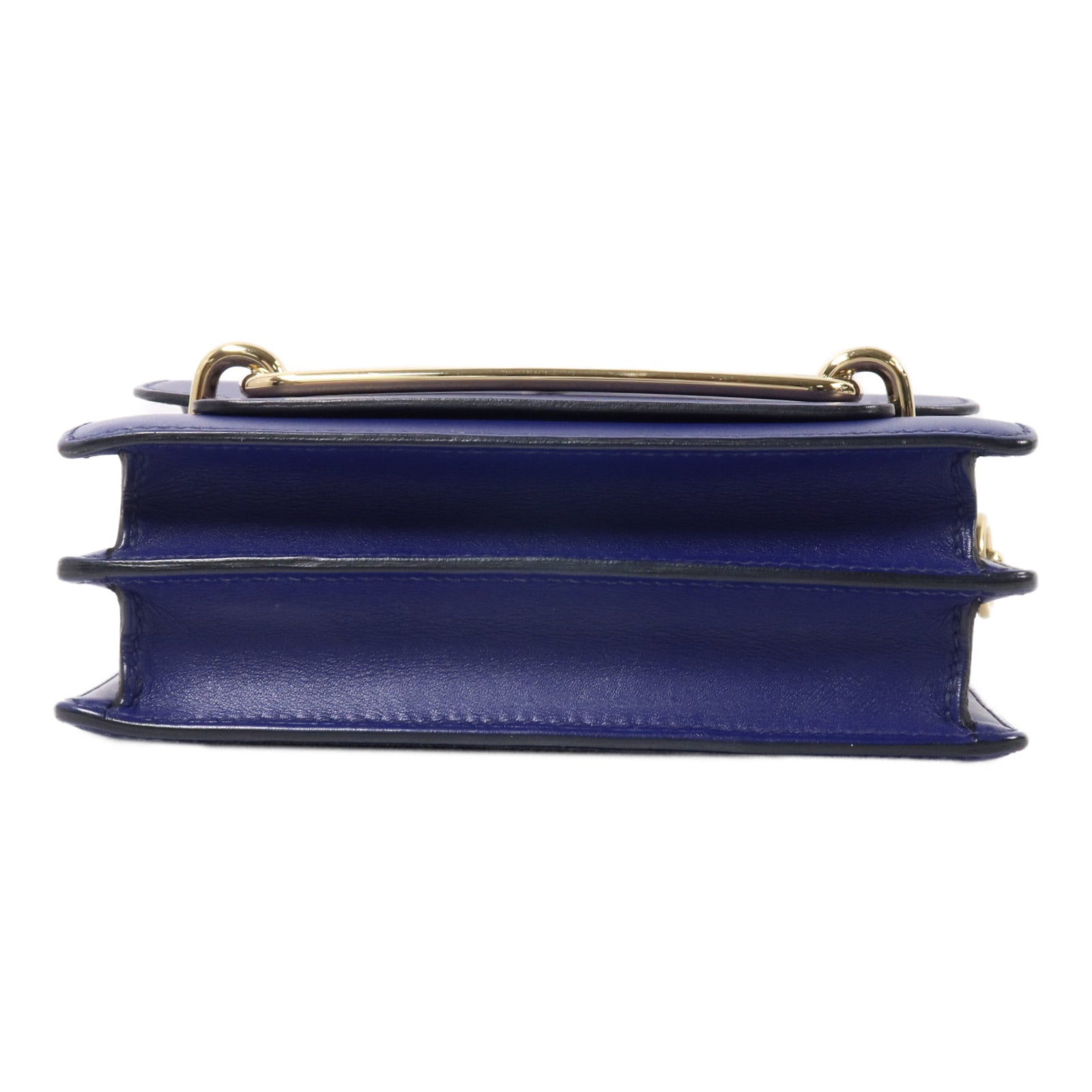 HERMES Evercolor皮革Roulis Mini肩背袋Bleu Encre