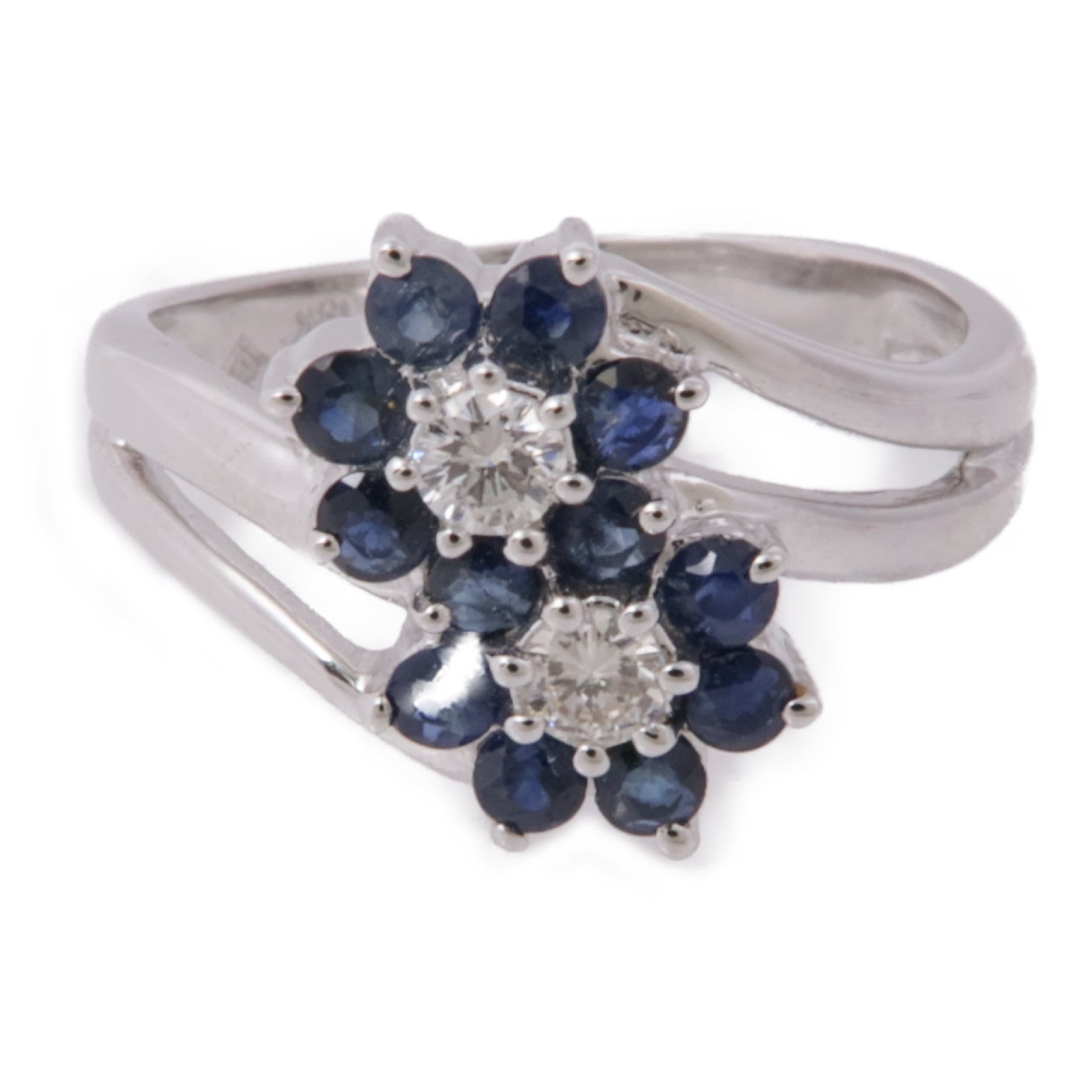 JEWELRY 【激減優惠】18K白金Sapphire/Diamond Ring藍寶石/鑽石戒指US#6.5