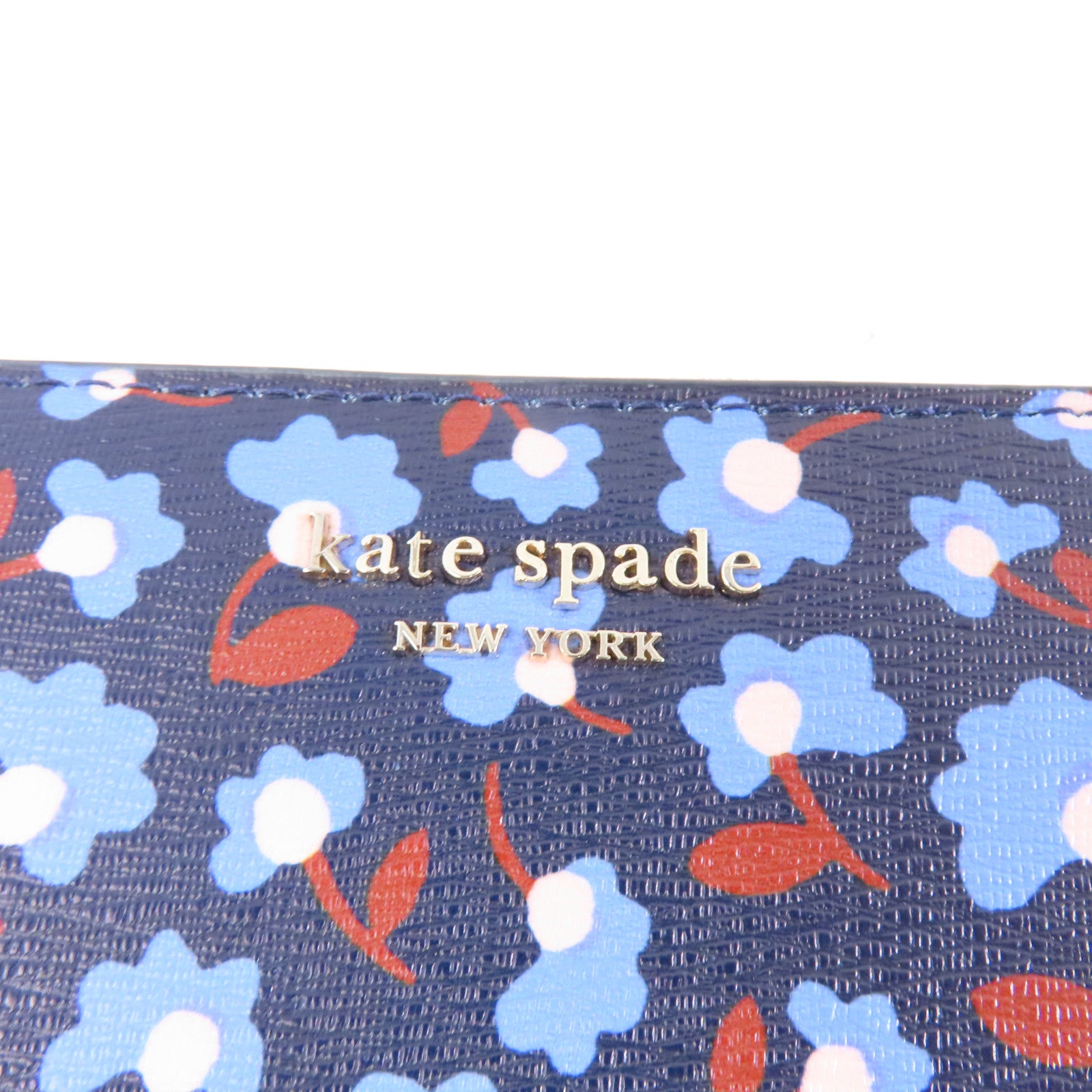 Kate Spade (PRICE DOWN) GHW Zipped Long Wallet Coated Canvas Blue