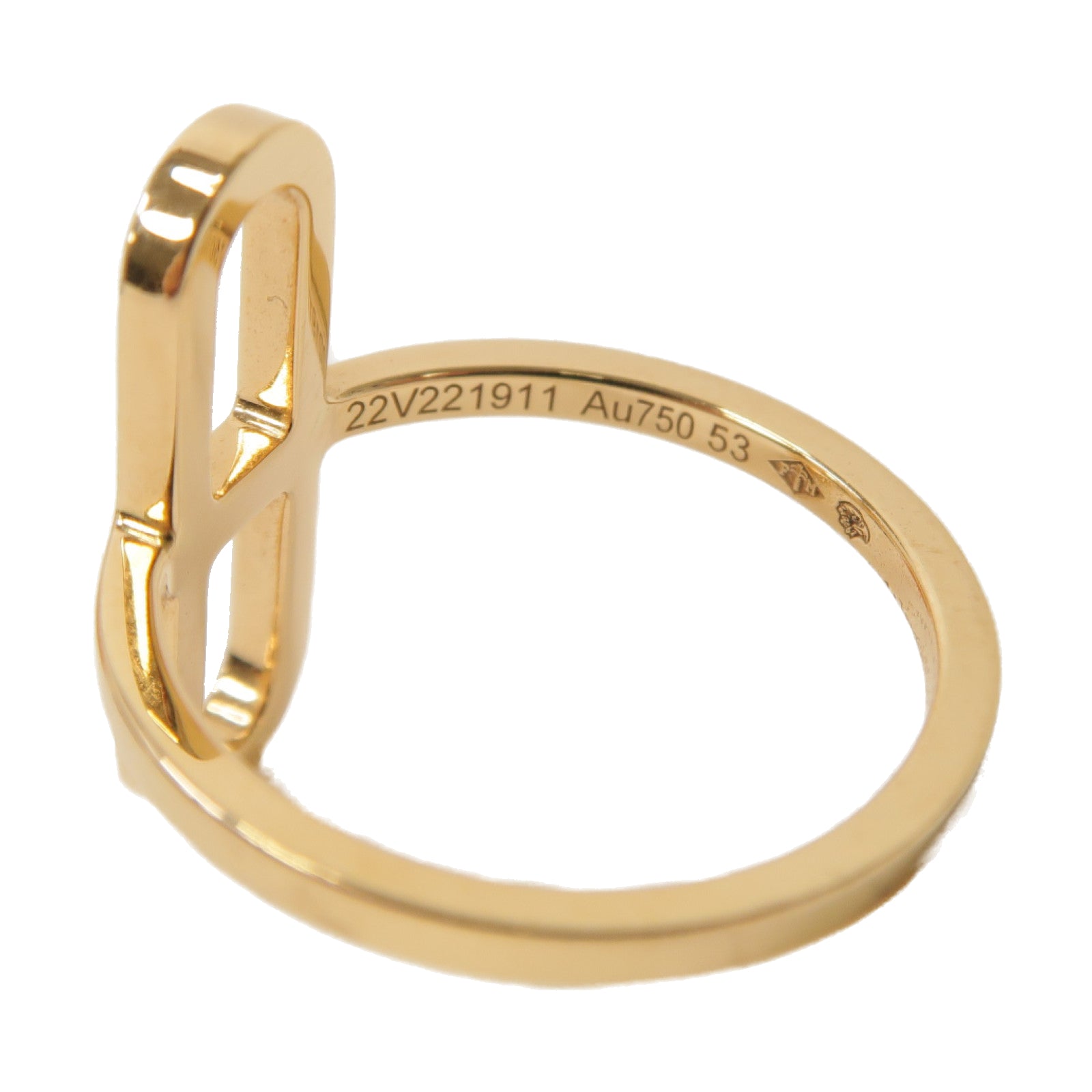 HERMES 18K玫瑰金Ever Chaine D'ancre Ring戒指US#6.5