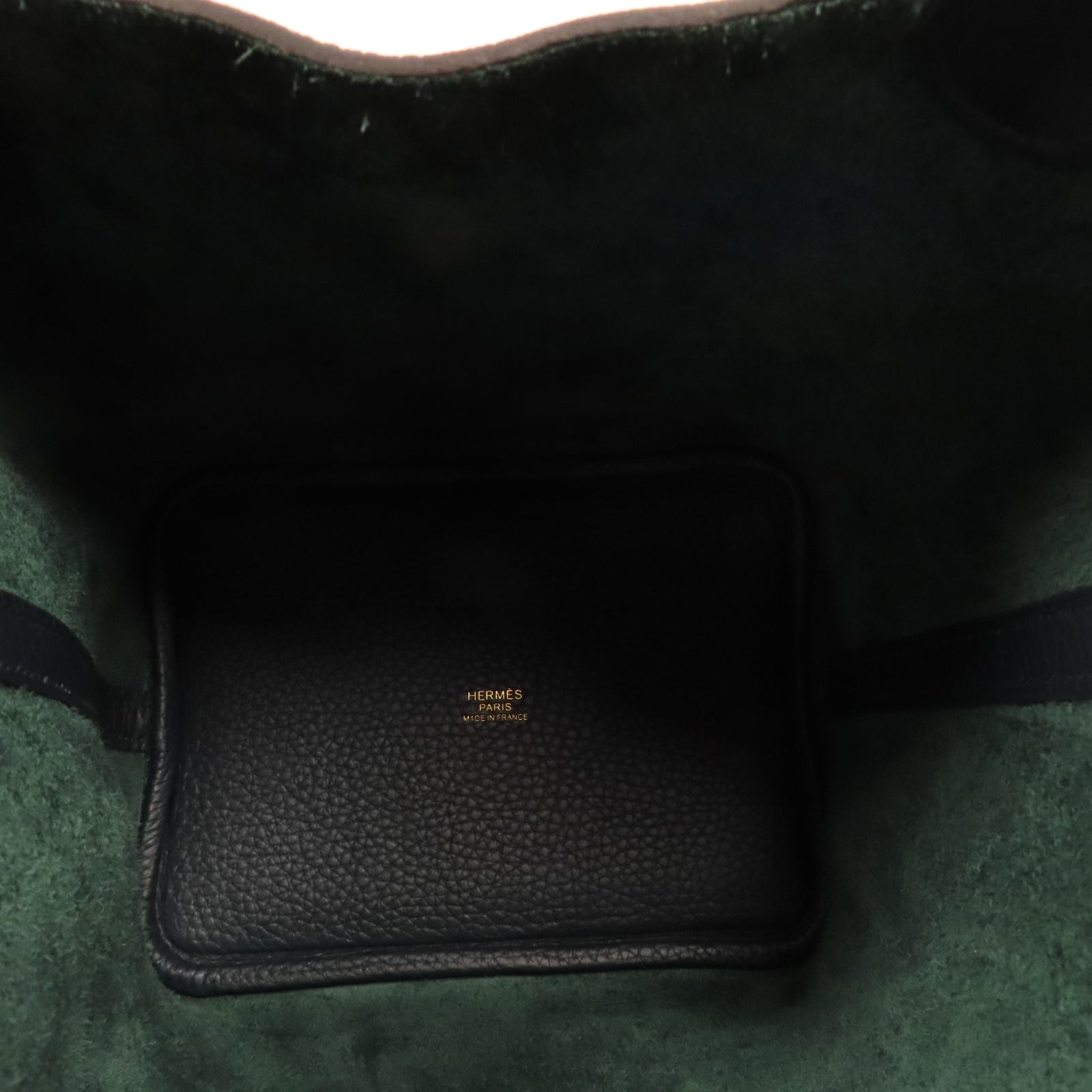 HERMES Clemence皮革Picotin PM金扣手挽袋Vert Cypres松柏綠色