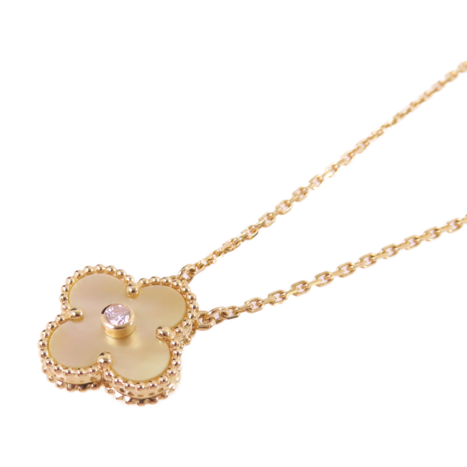 Van Cleef & Arpels 18K玫瑰金/珍珠母/鑽石Vintage Alhambra Necklace項鍊