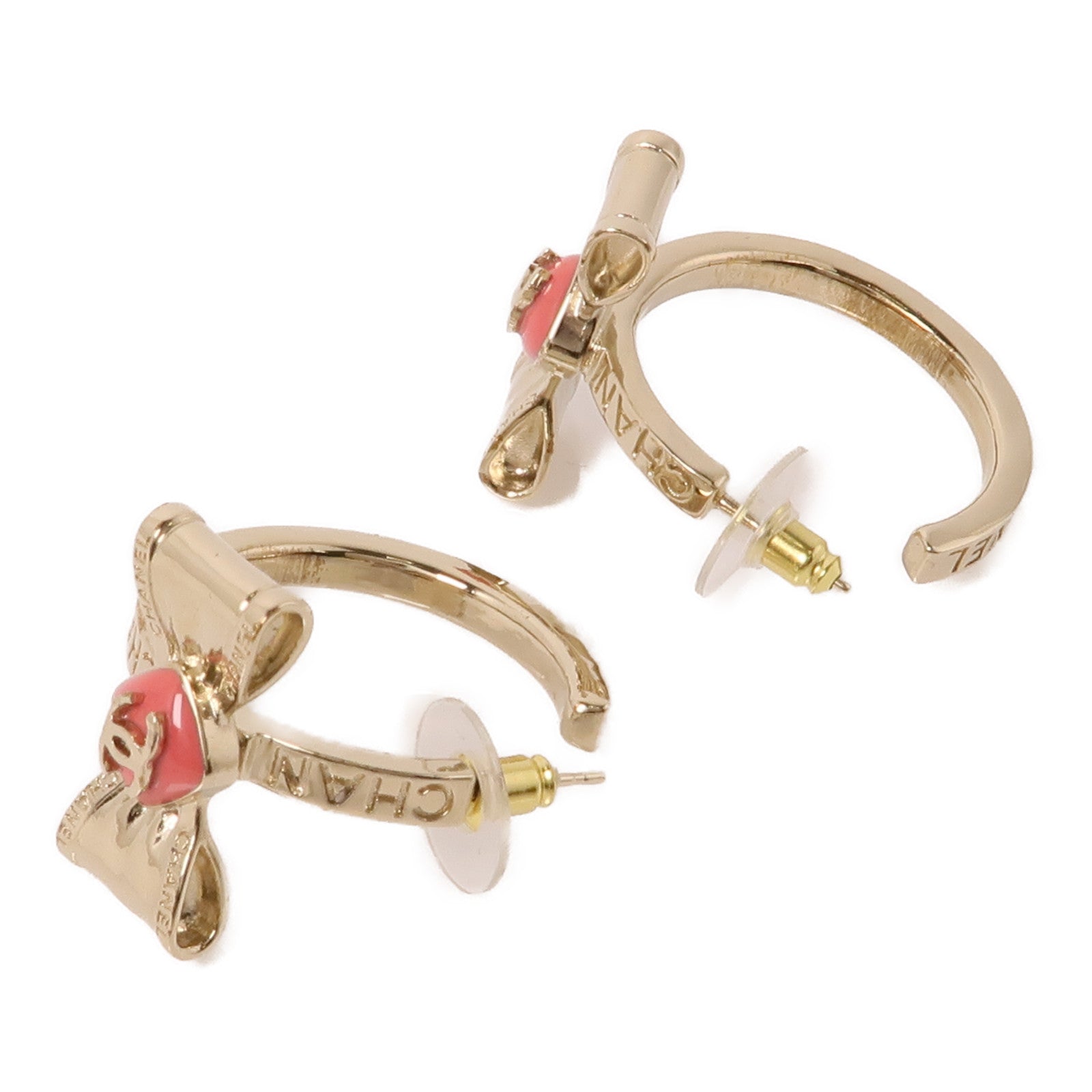 CHANEL 金屬Earrings耳環金色/粉紅色