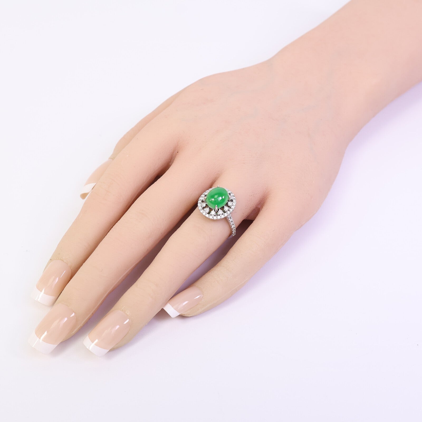 JEWELRY 18K白金Diamond/Jade Ring翡翠/鑽石戒指