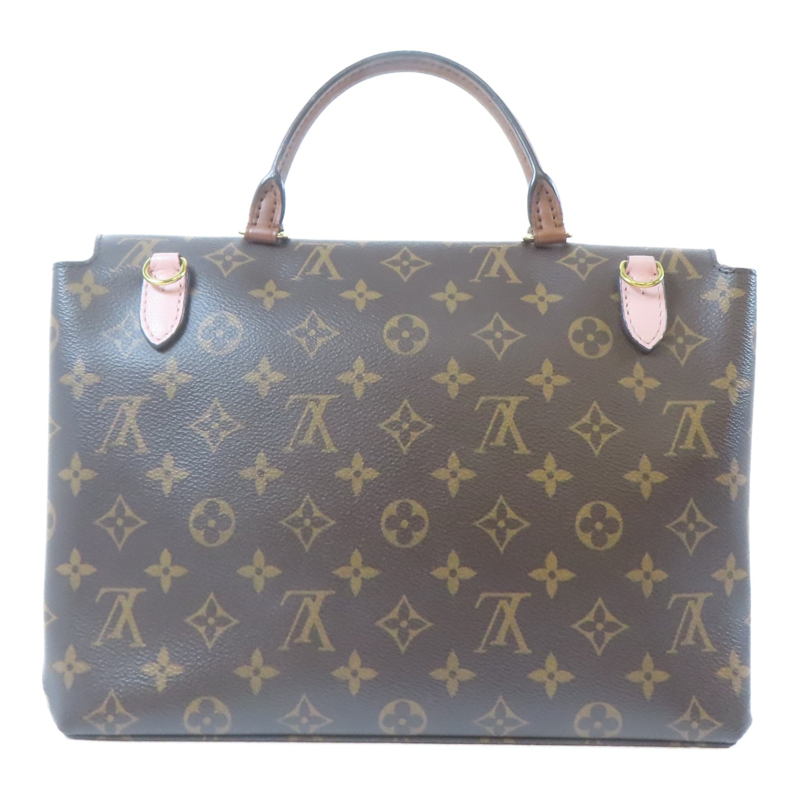 LOUIS VUITTON Monogram Marignan金扣手挽肩背兩用袋啡色/粉紅色