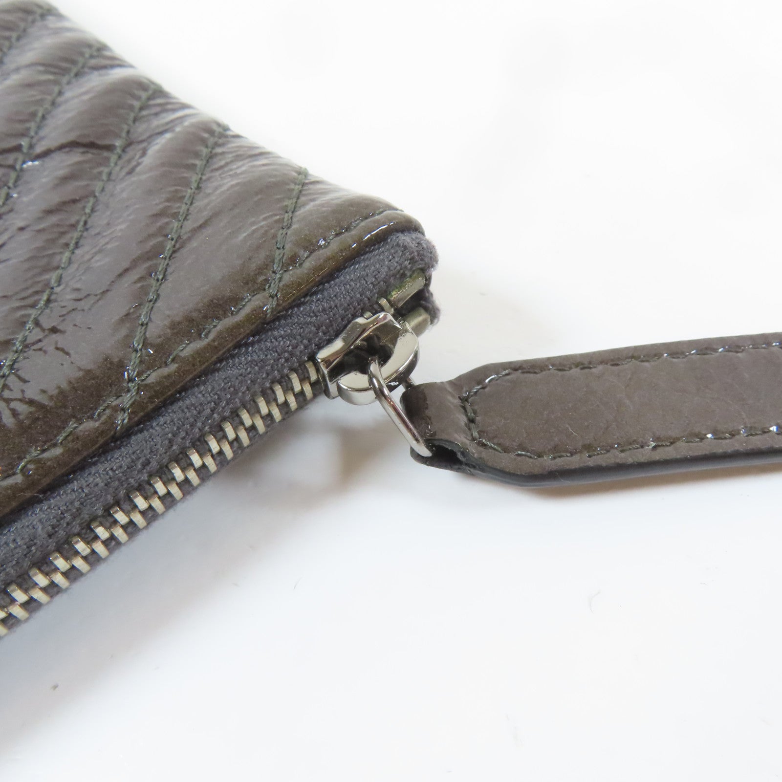 CHANEL 漆皮皮革Clutch Bag銀扣手拿包紫色