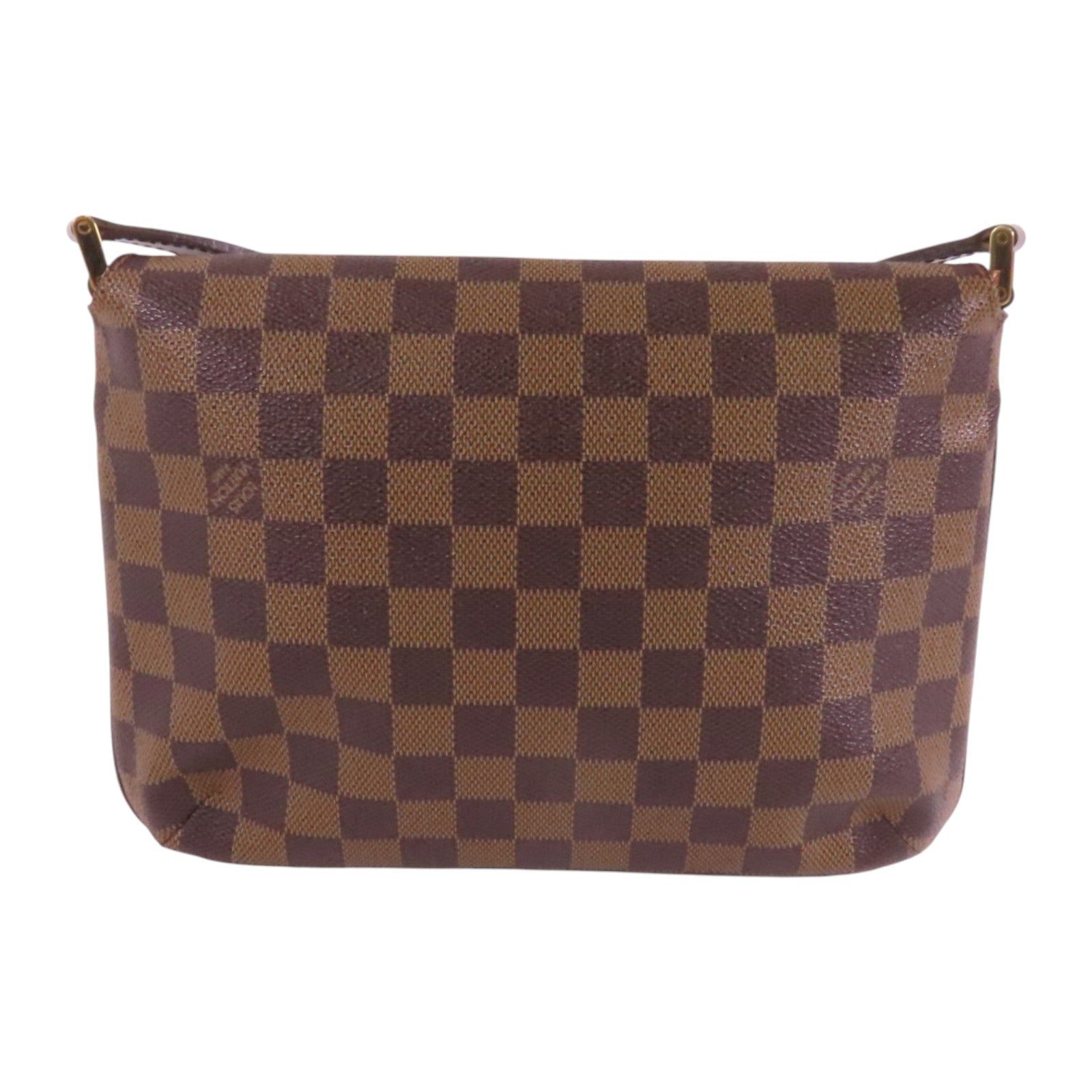LOUIS VUITTON Damier Ebene Musette Tango金扣肩背袋