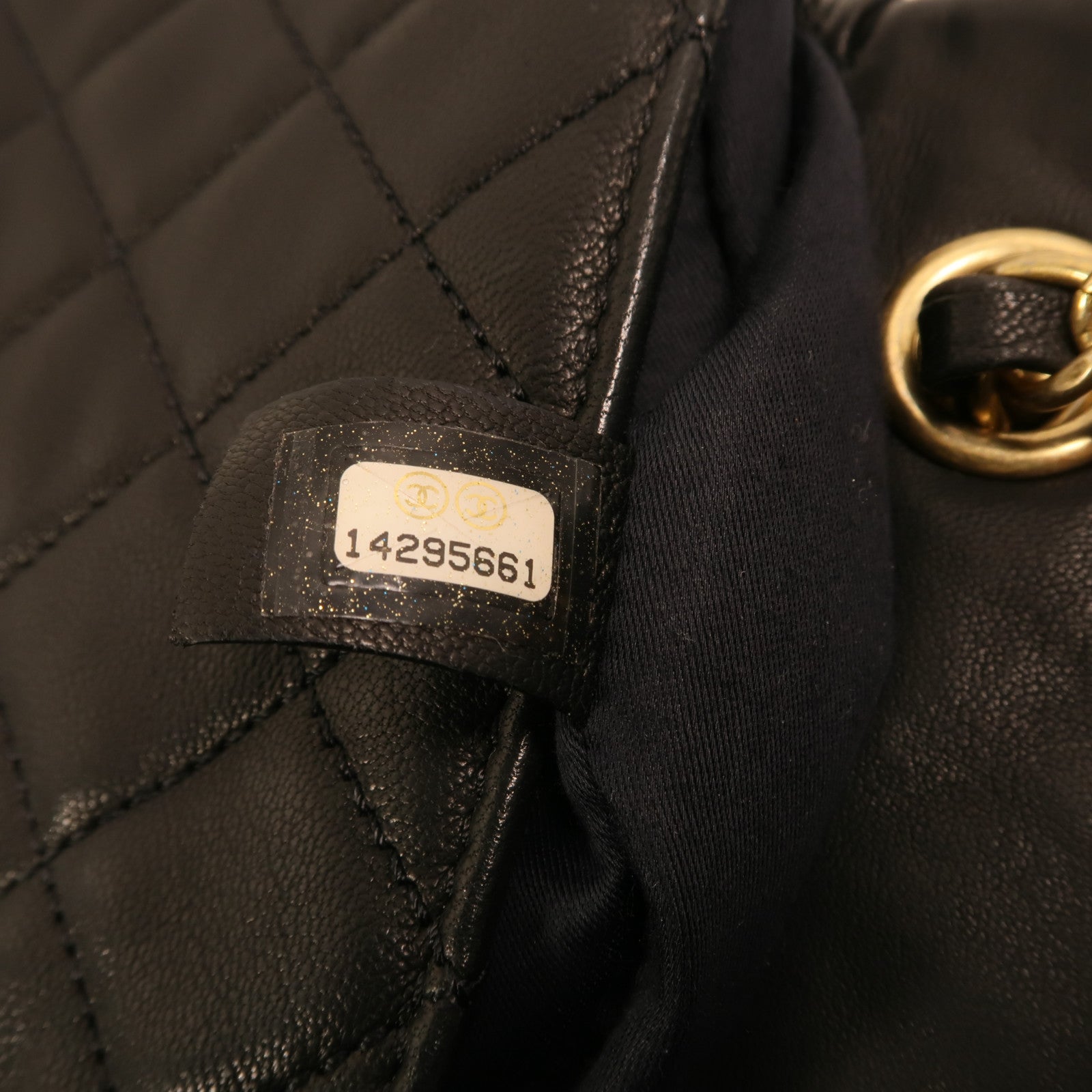 CHANEL 羊皮皮革Chain Shoulder金扣鏈帶肩背袋