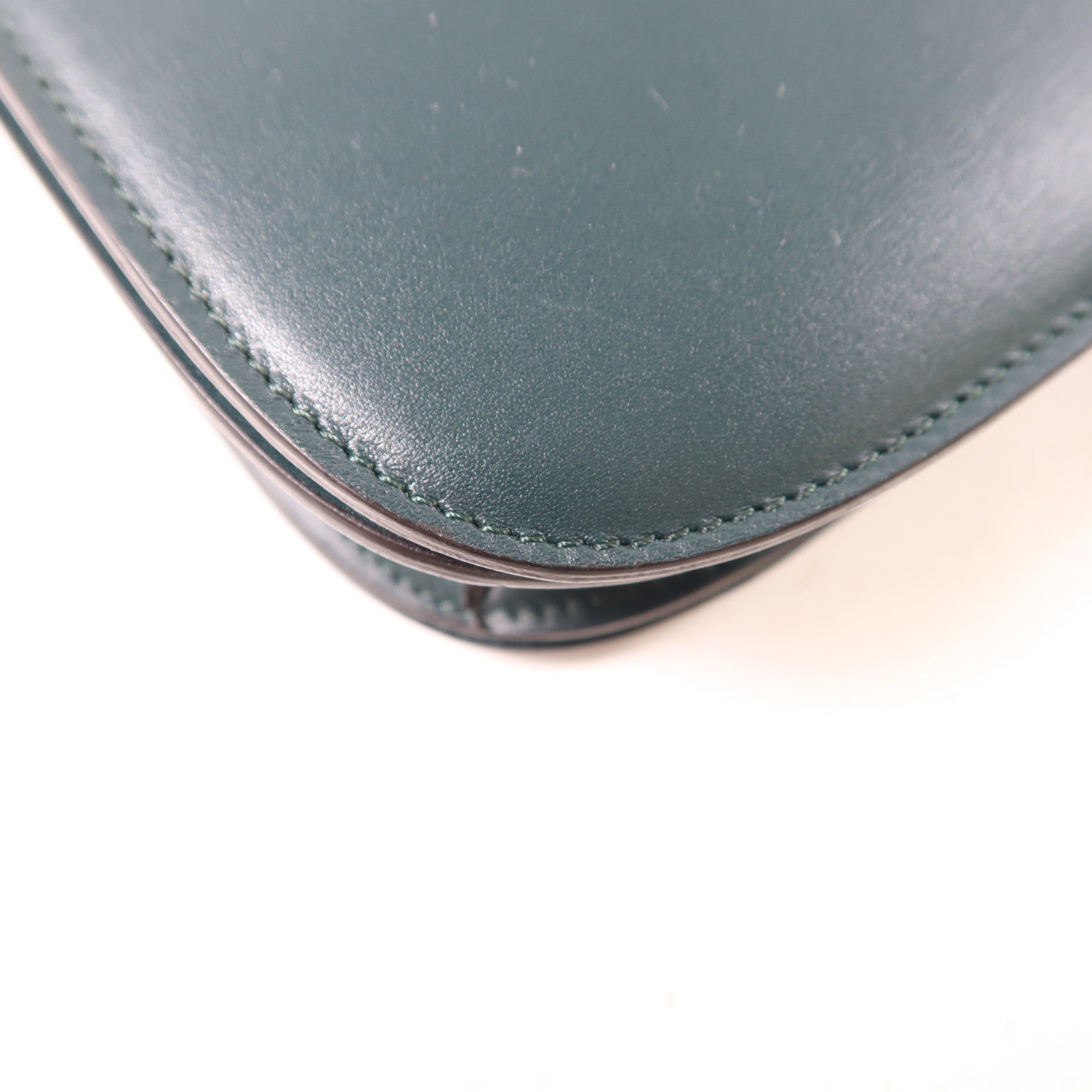 CELINE 牛皮皮革Classic Box金扣肩背袋綠色
