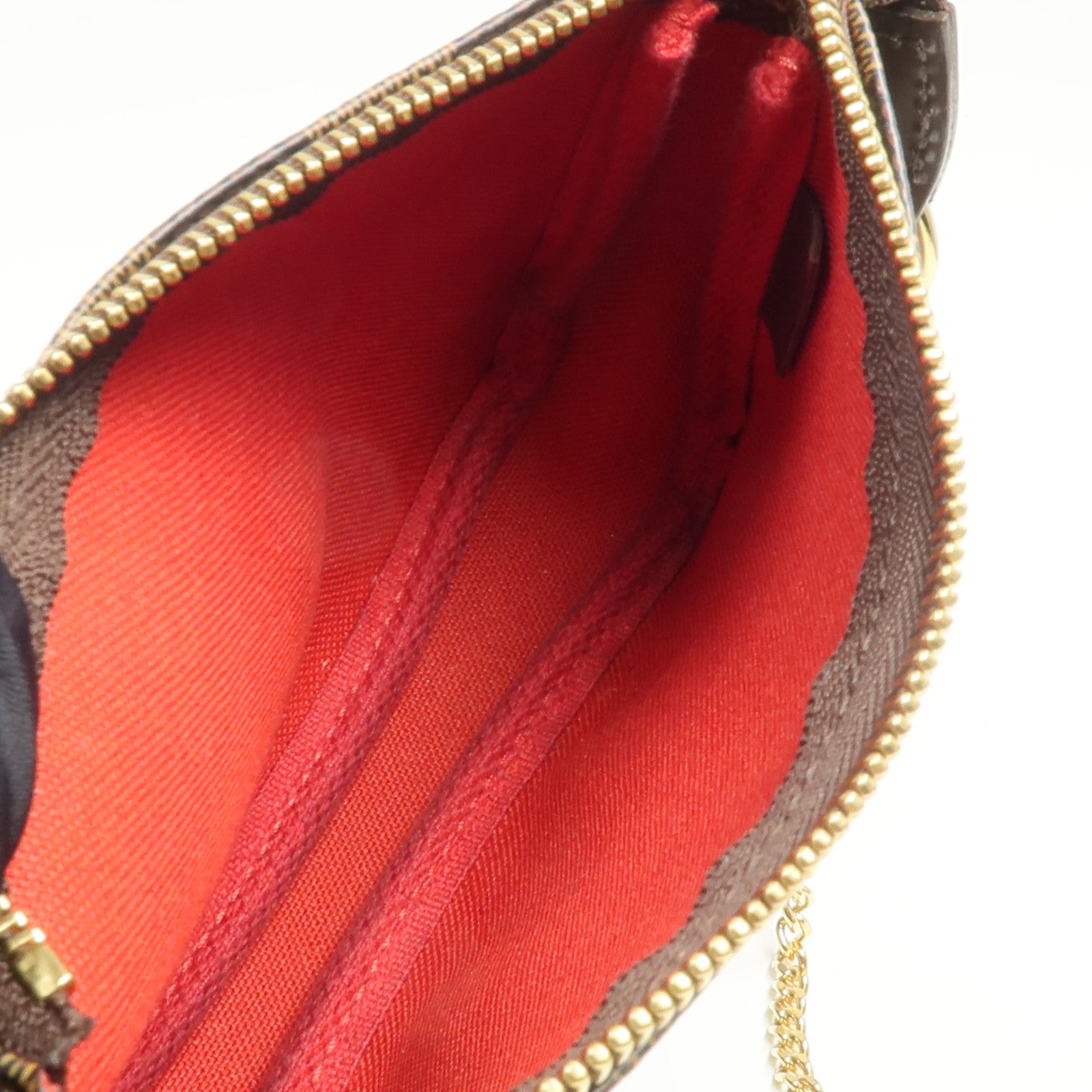 LOUIS VUITTON Damier Mini Pochette Accessoires金扣手挽袋