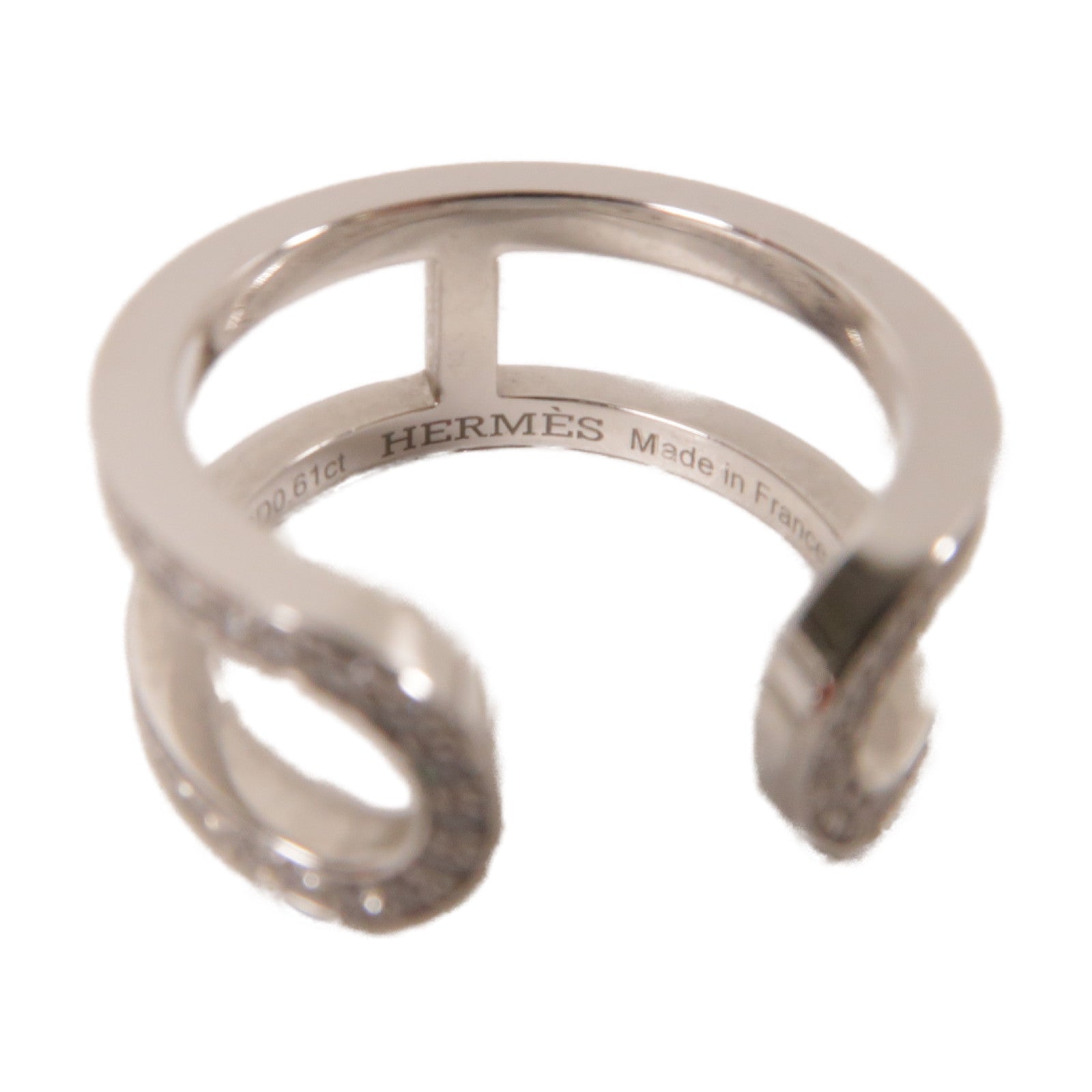HERMES 18K白金Ever Chaine D'ancre Ring 0.61ct鑽石戒指HERMES#53/US#6.25