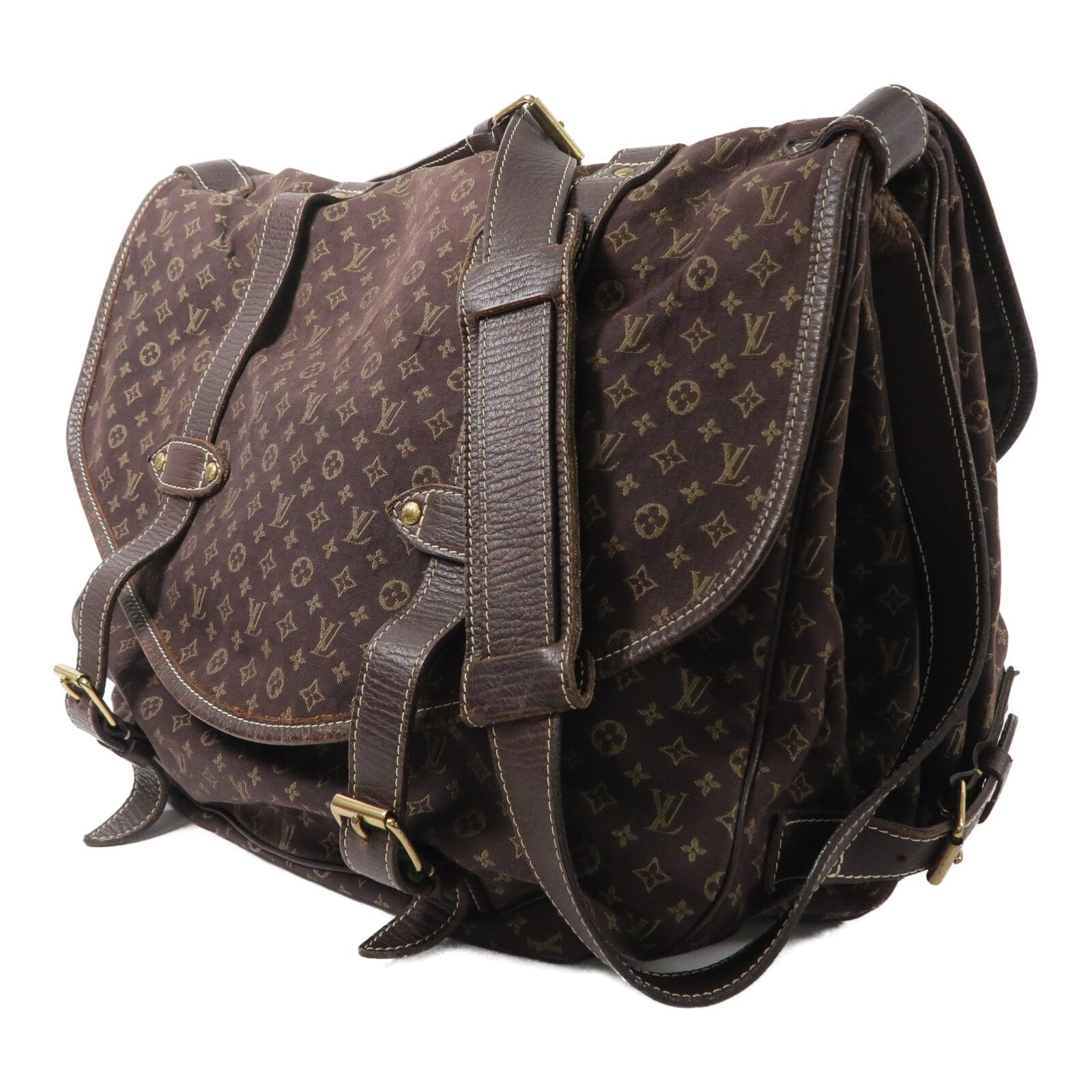 LOUIS VUITTON Monogram Mini Lin Saumur XL肩背袋