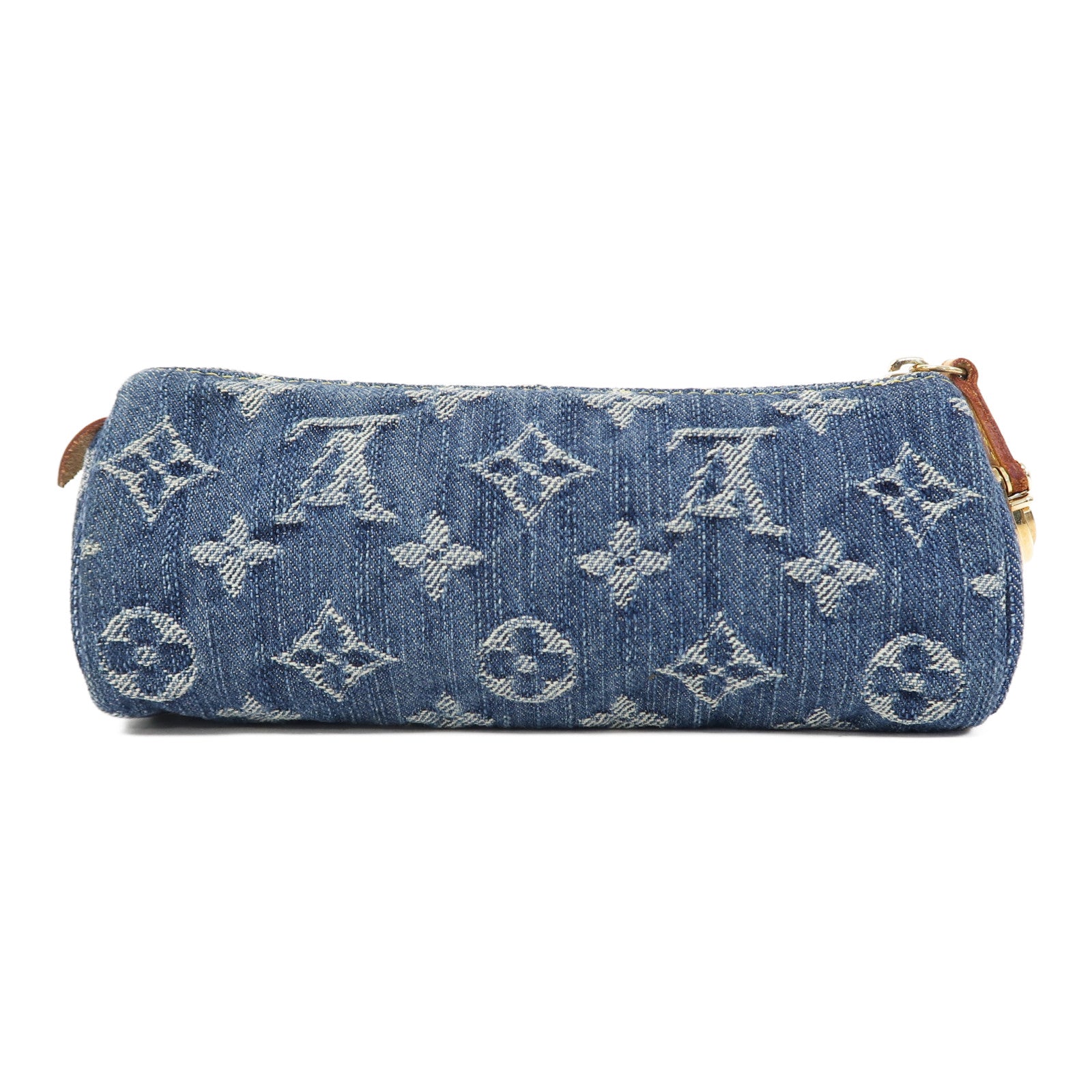 LOUIS VUITTON Monogram Denim Pouch金扣手拿包藍色