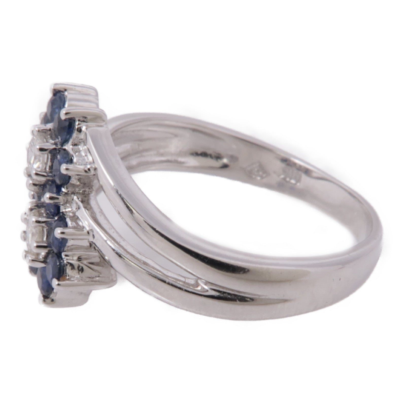 JEWELRY 【激減優惠】18K白金Sapphire/Diamond Ring藍寶石/鑽石戒指US#6.5