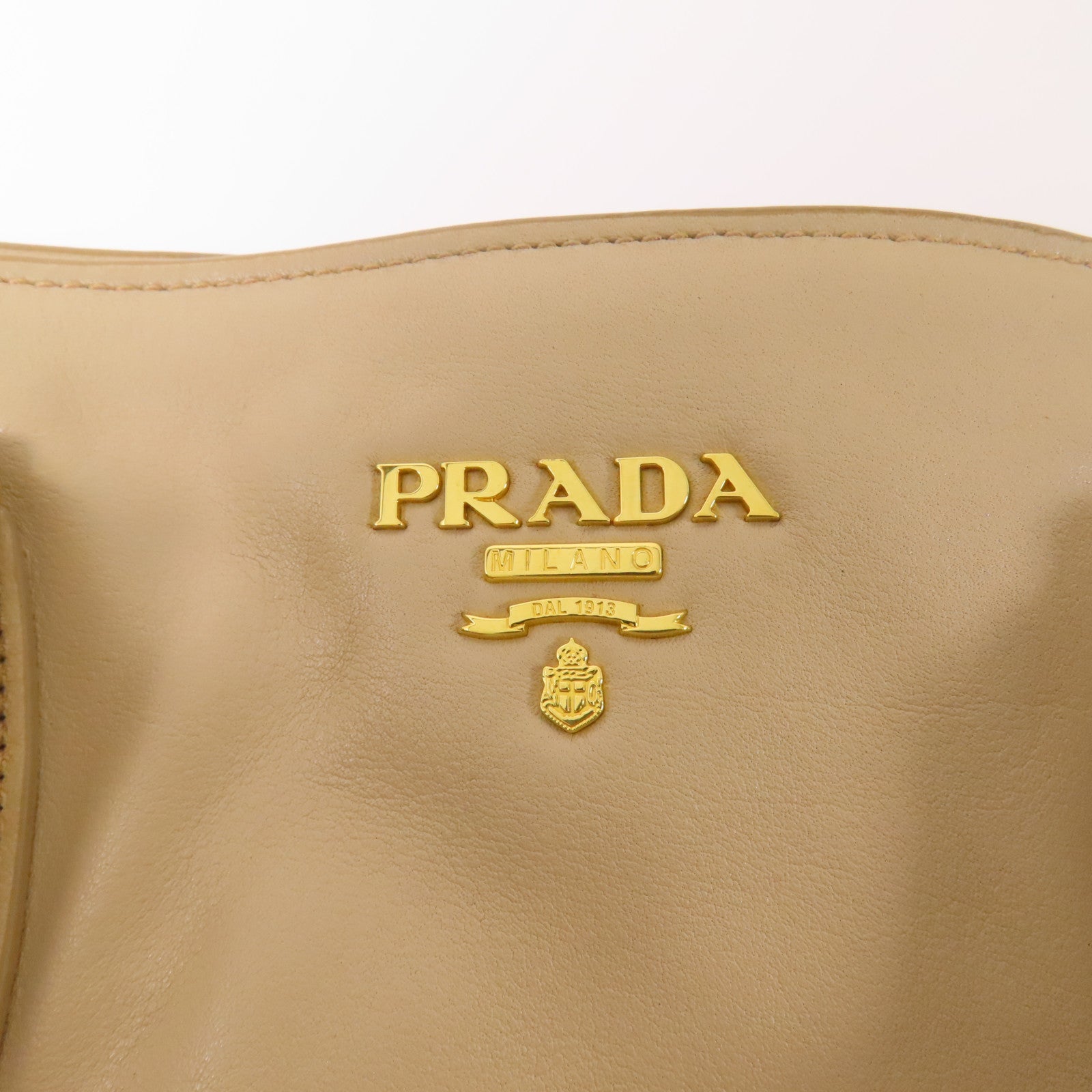 PRADA 【激減優惠】牛皮皮革Shopping Tote金扣手挽肩背兩用袋