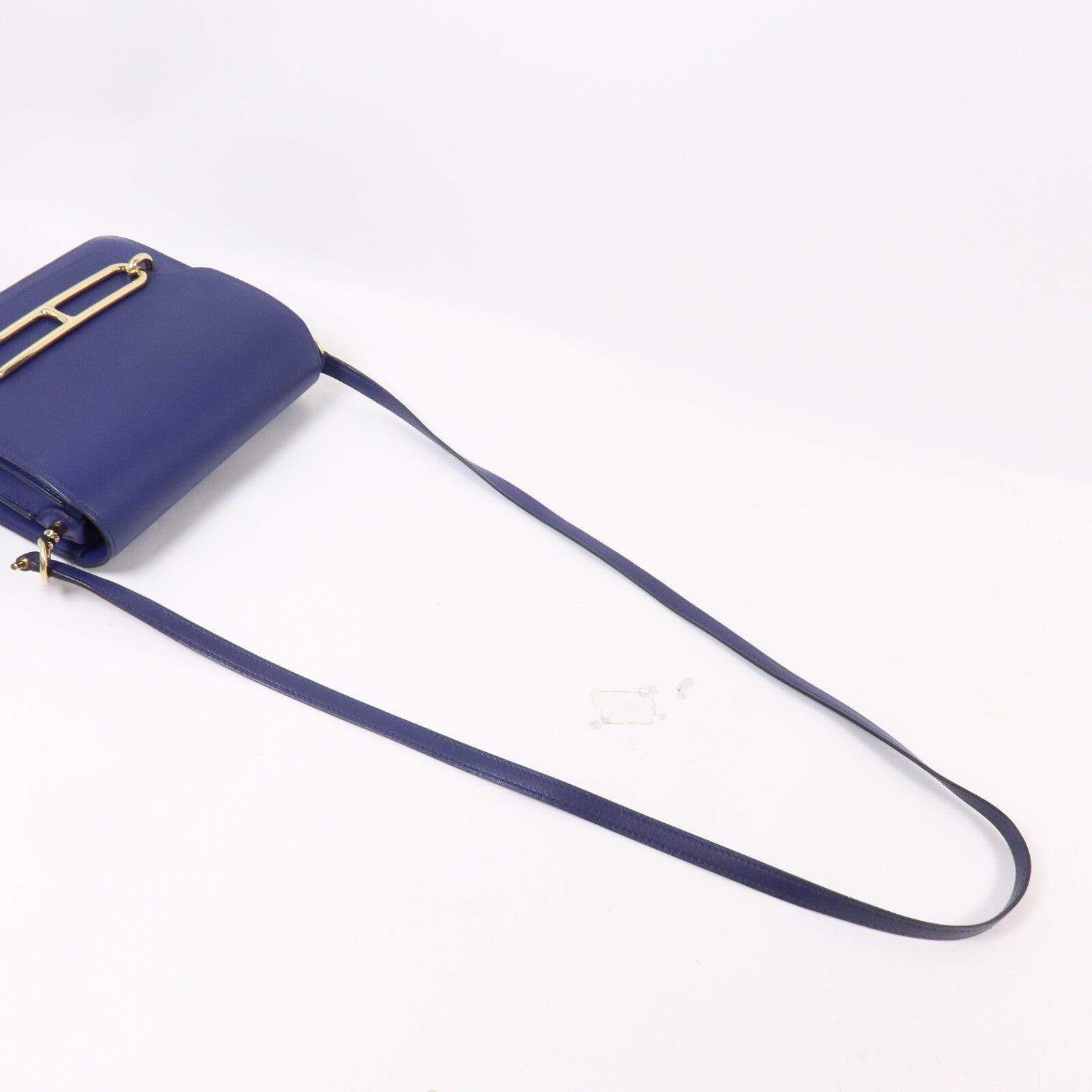 HERMES Evercolor皮革Roulis Mini肩背袋Bleu Encre
