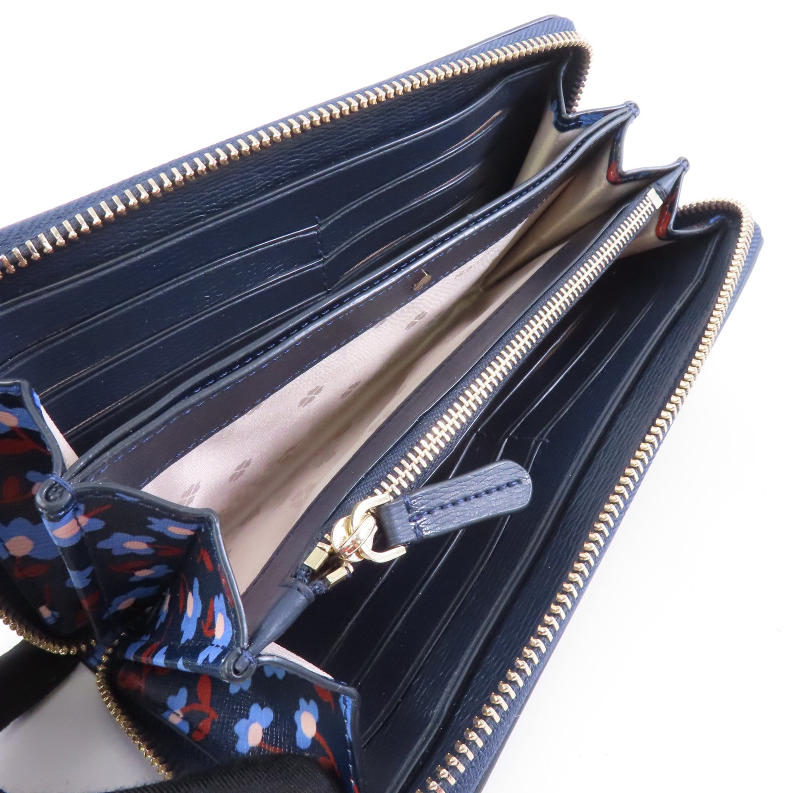 Kate Spade 【激減優惠】塗層帆布Zipped Long Wallet金扣長錢包藍色