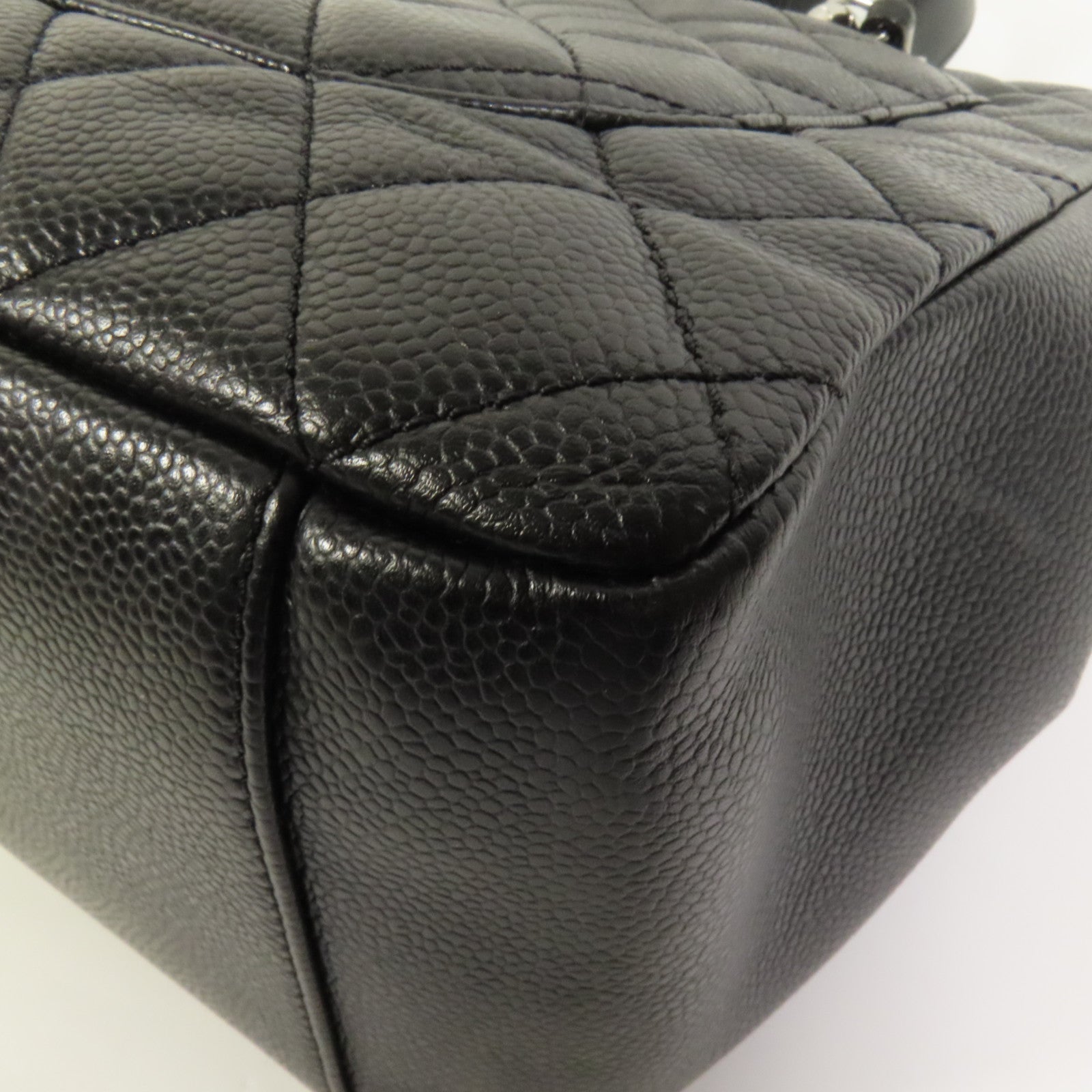 CHANEL 牛皮皮革GST Grand Shopping Tote Bag銀扣鏈帶肩背袋