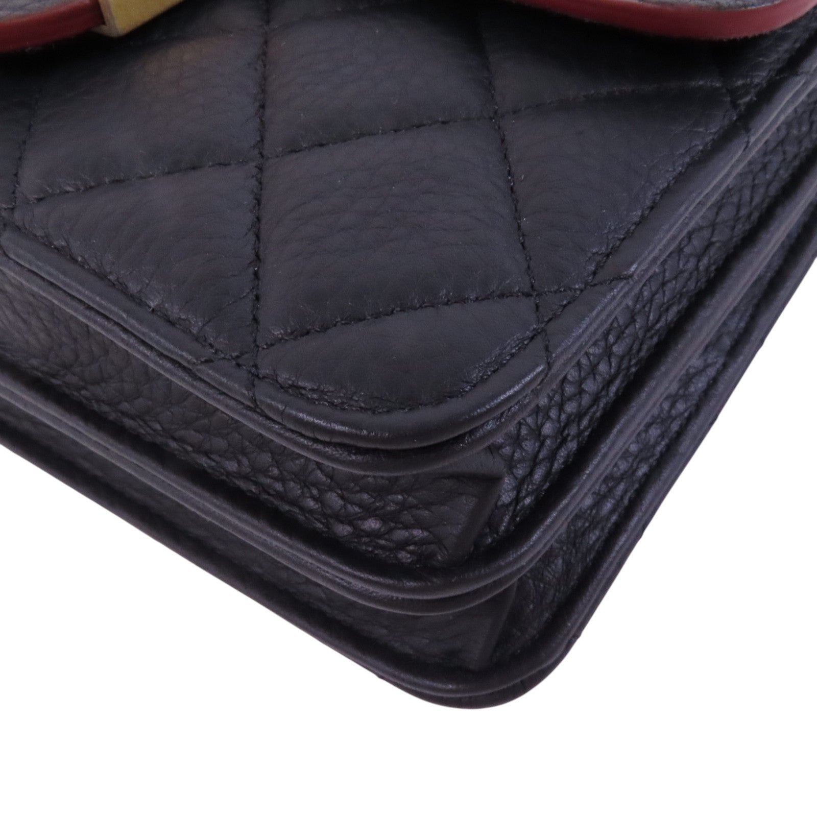 CHANEL 牛皮皮革Archi Chic Square WOC金扣鏈帶肩背袋