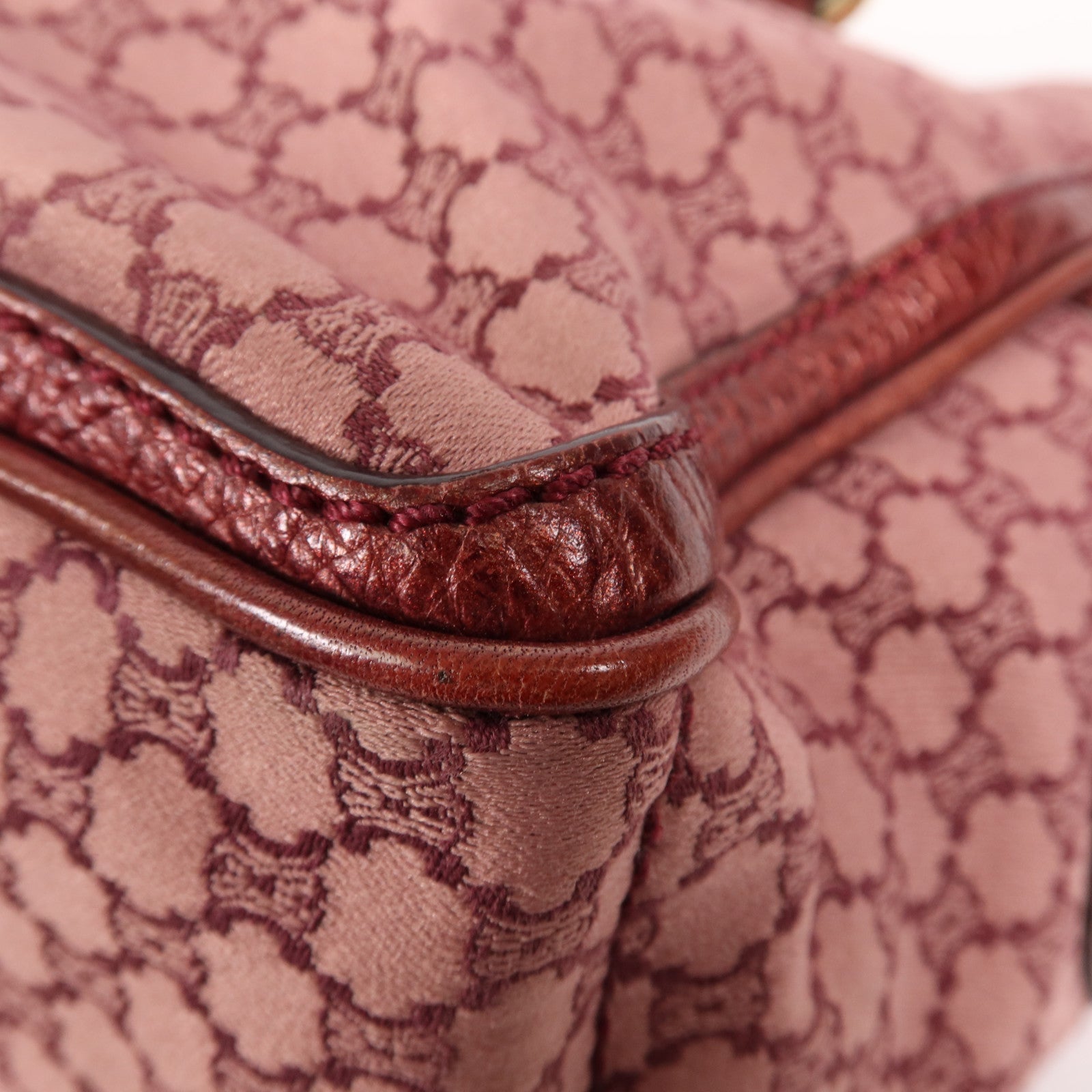 CELINE Satin/牛皮皮革Boogie金扣手挽袋