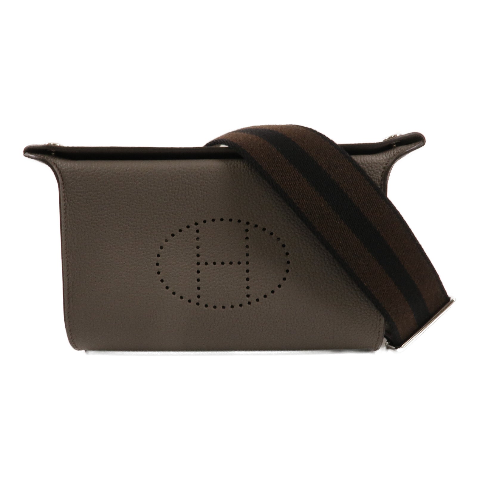 HERMES Epsom皮革Videpoches肩背袋Etain