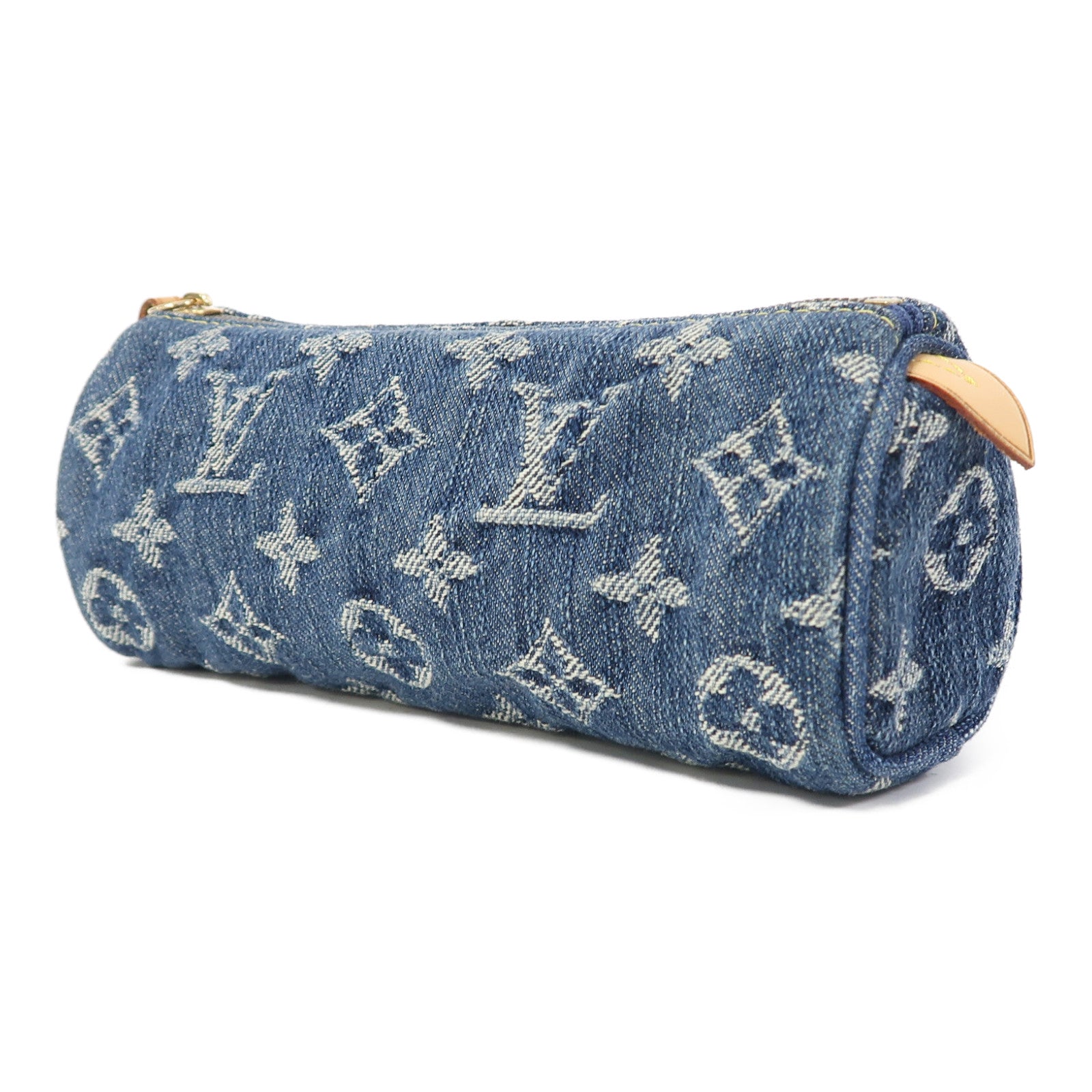 LOUIS VUITTON Monogram Denim Pouch金扣手拿包藍色