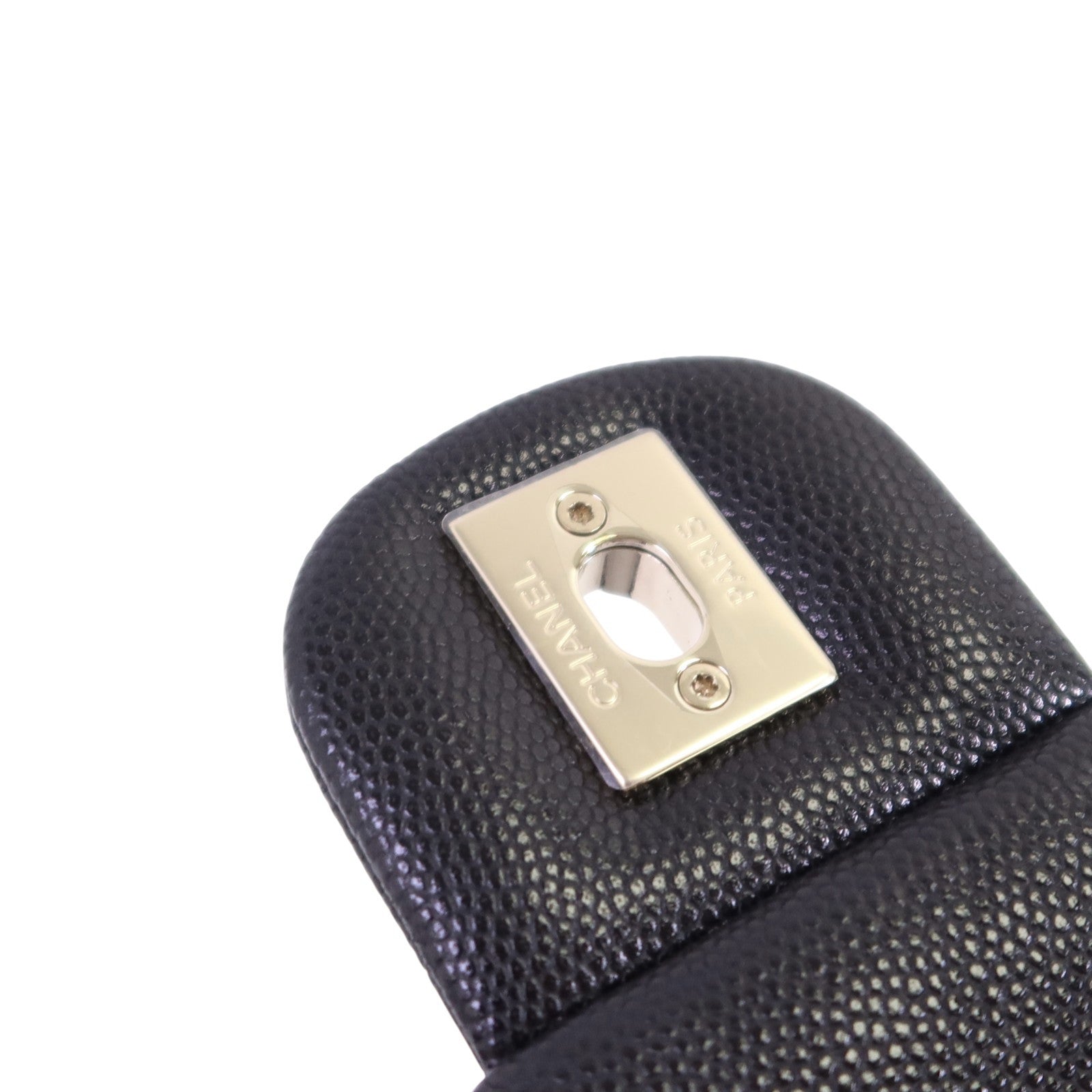 CHANEL 牛皮皮革Backpack金扣鏈帶背包
