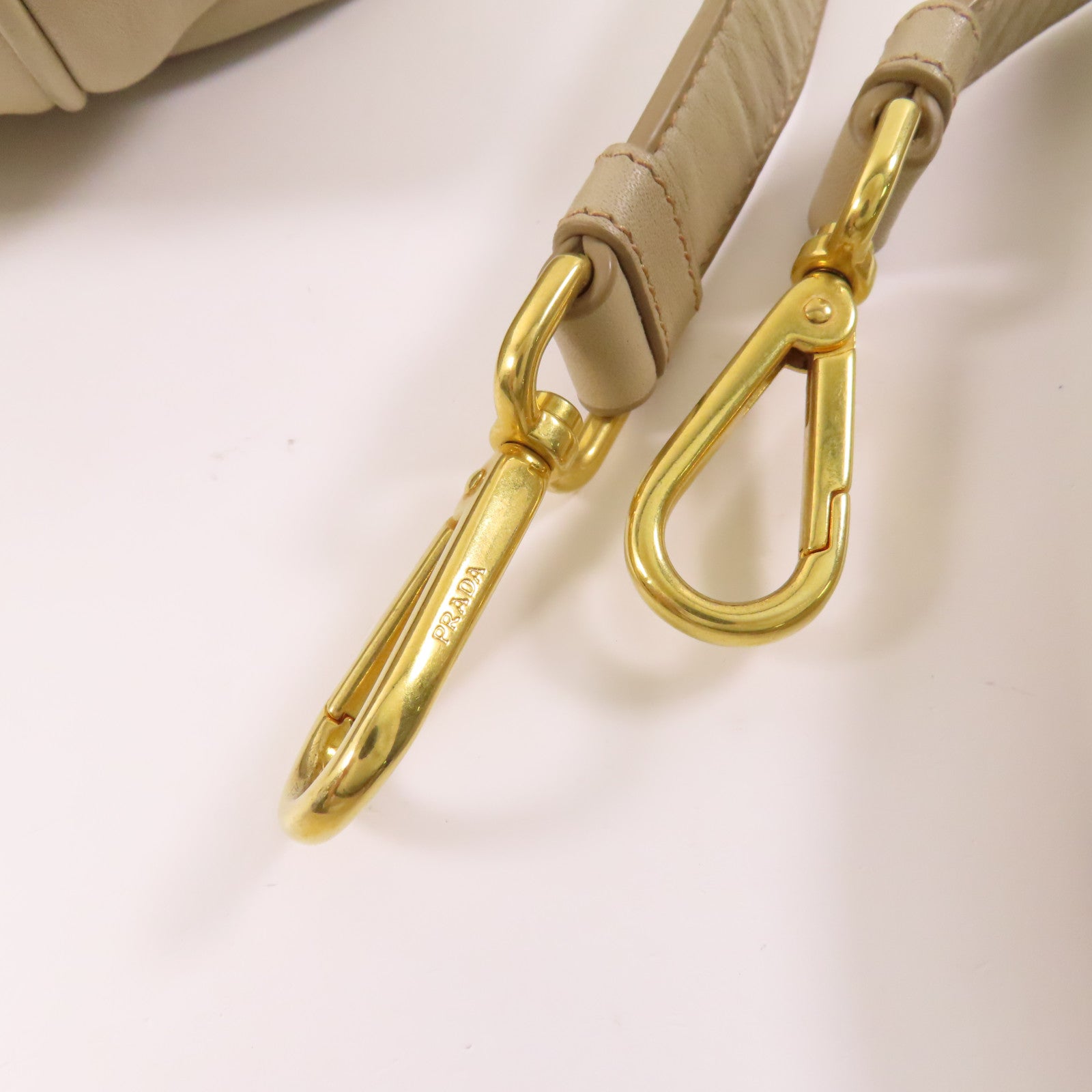 PRADA 【激減優惠】牛皮皮革Shopping Tote金扣手挽肩背兩用袋