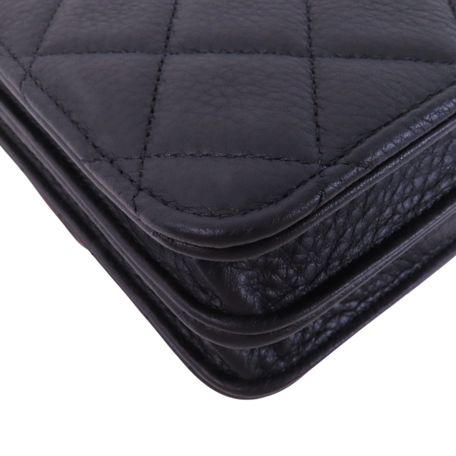 CHANEL 牛皮皮革Archi Chic Square WOC金扣鏈帶肩背袋