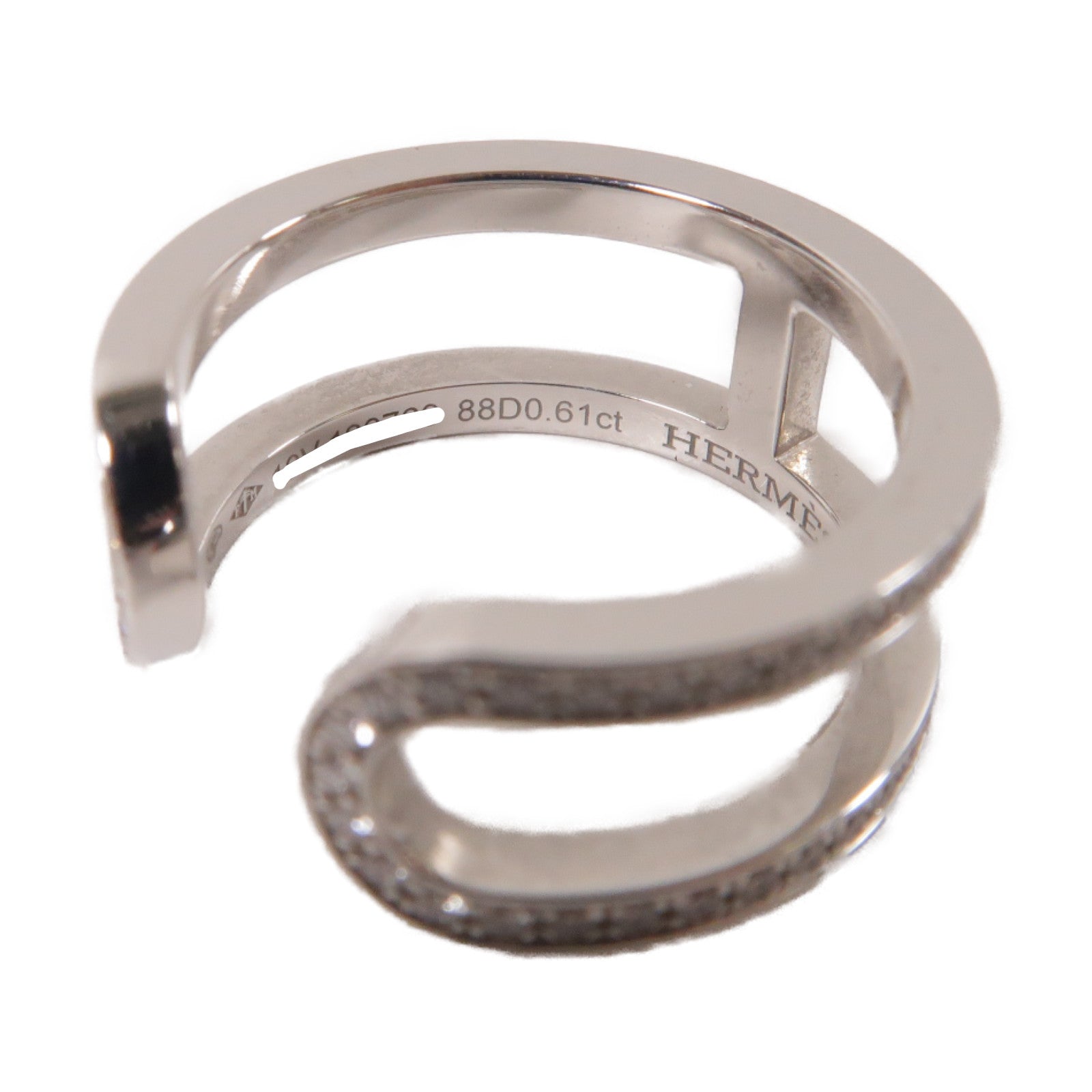 HERMES 18K白金Ever Chaine D'ancre Ring 0.61ct鑽石戒指HERMES#53/US#6.25