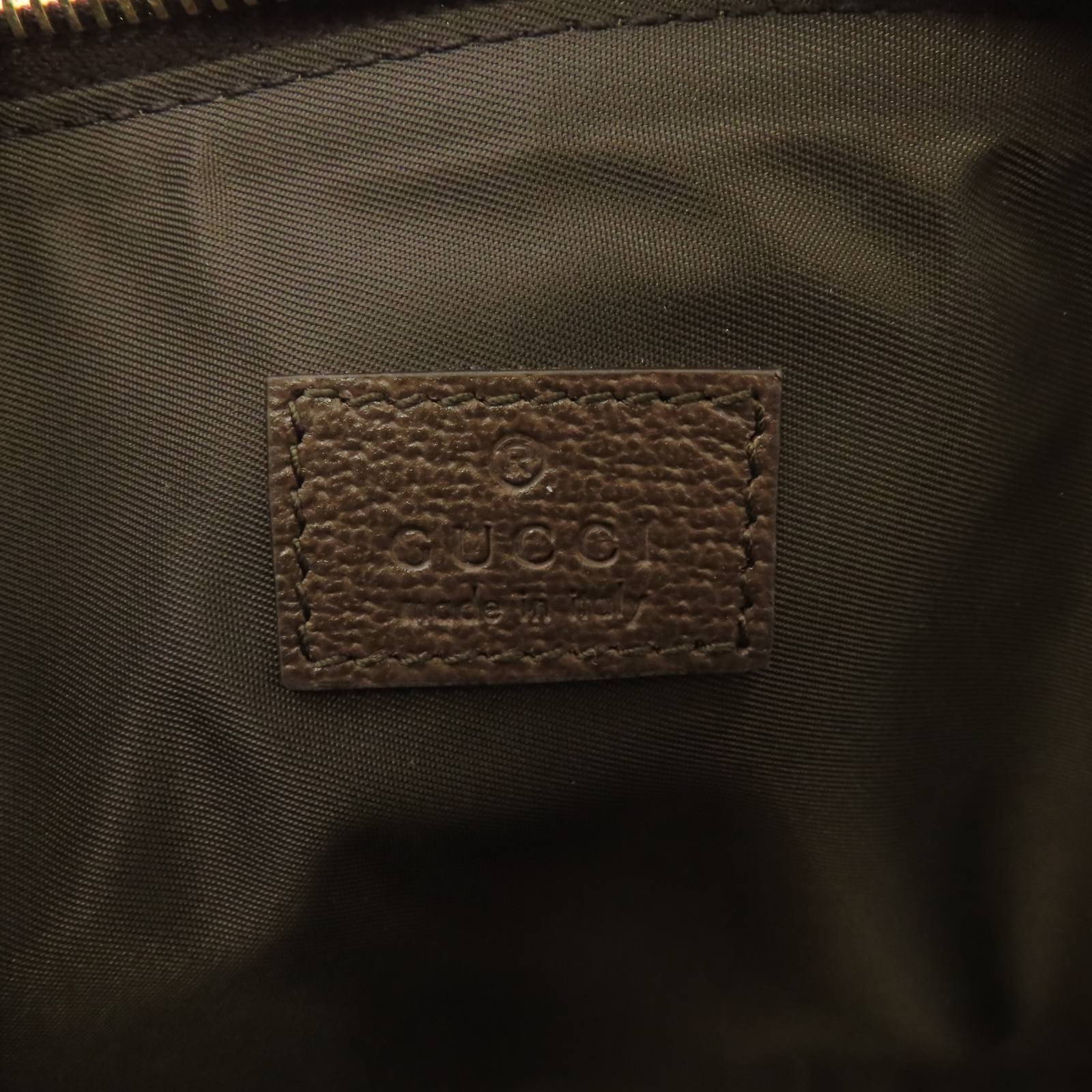 GUCCI 塗層帆布Clutch Bag金扣手拿包棕色