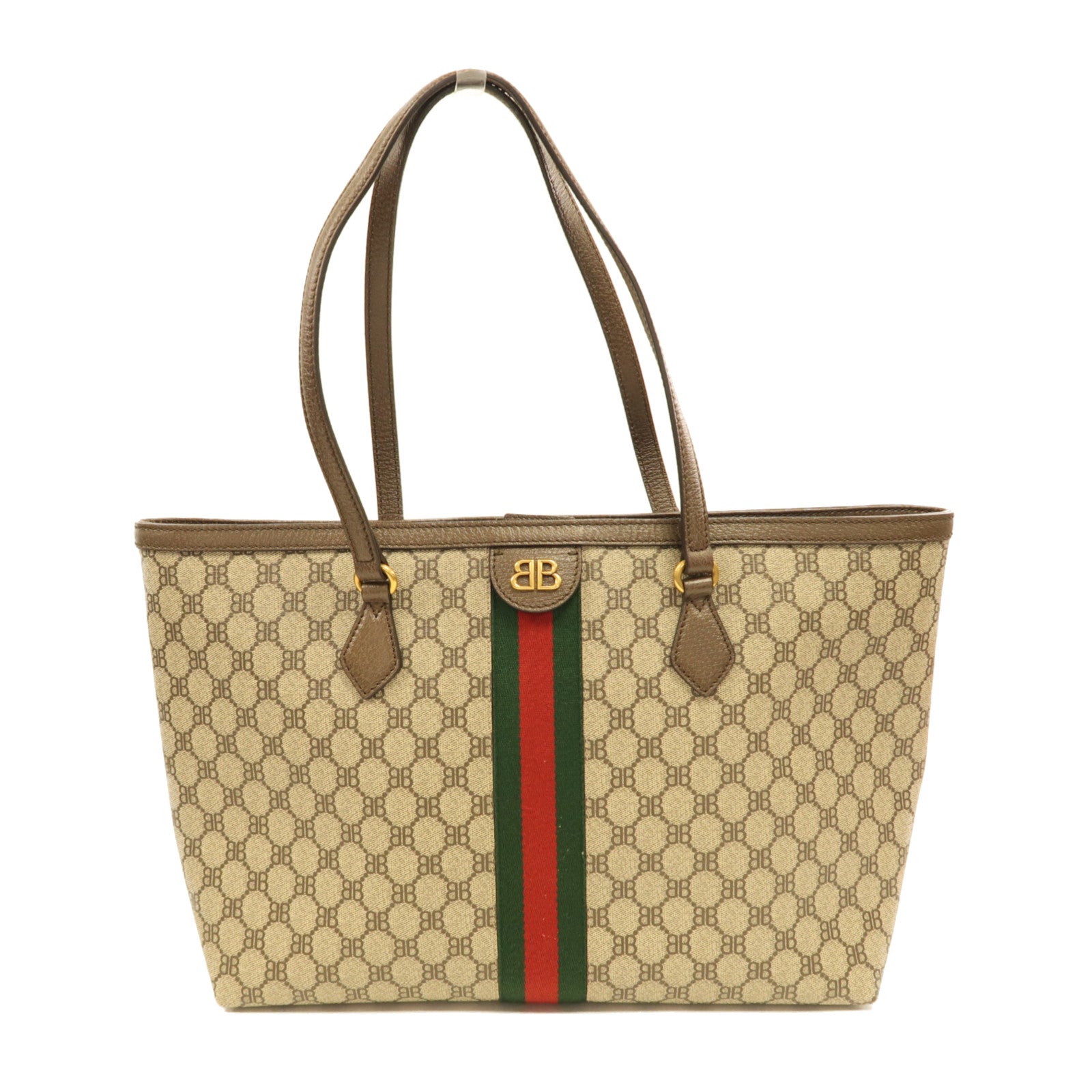 BALENCIAGA 塗層帆布Balenciaga X Gucci Tote金扣手挽袋啡色