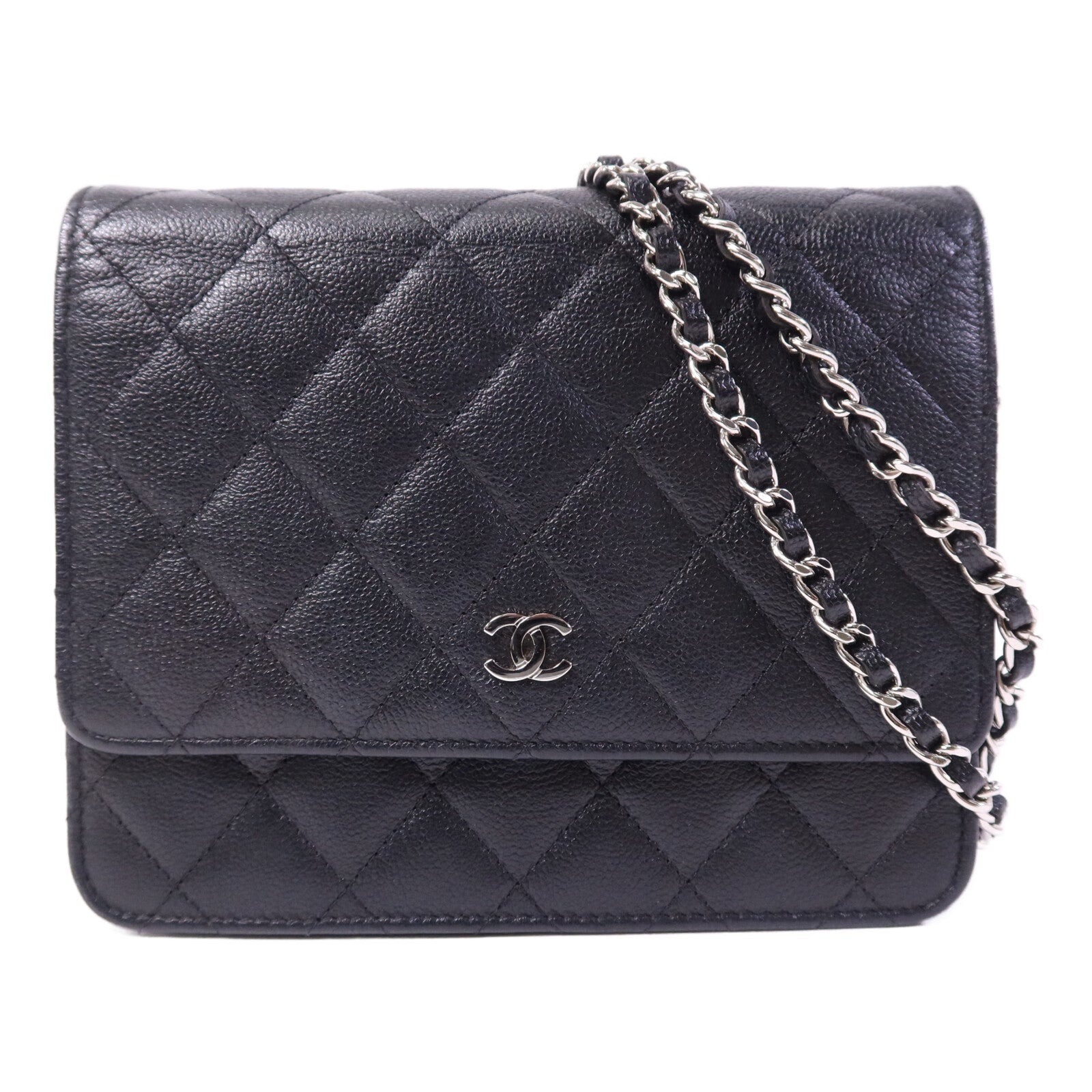 CHANEL 牛皮皮革WOC Wallet On Chain銀扣鏈帶肩背袋