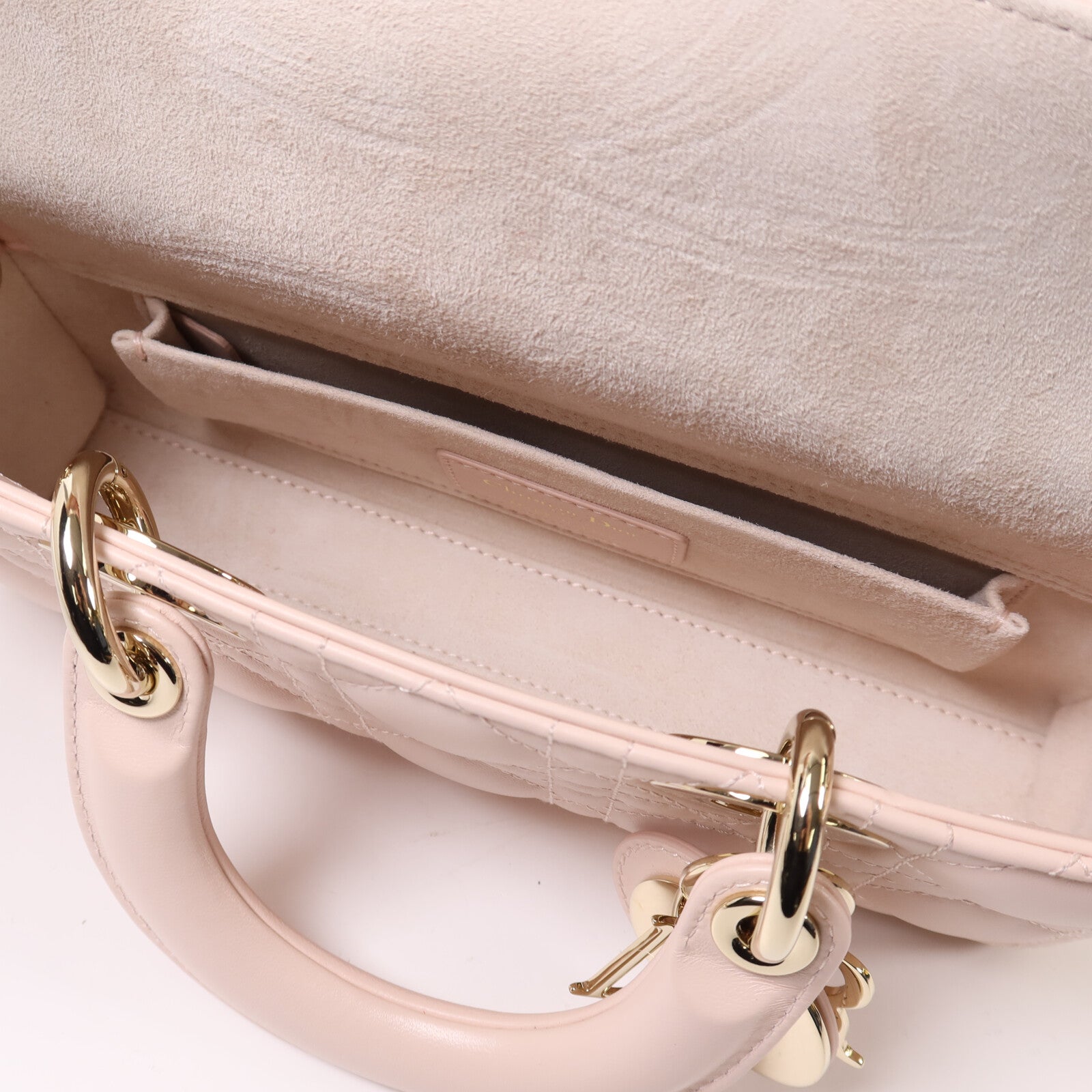 Dior 羊皮皮革Small Lady D-Joy Bag金扣鏈帶手挽肩背兩用袋
