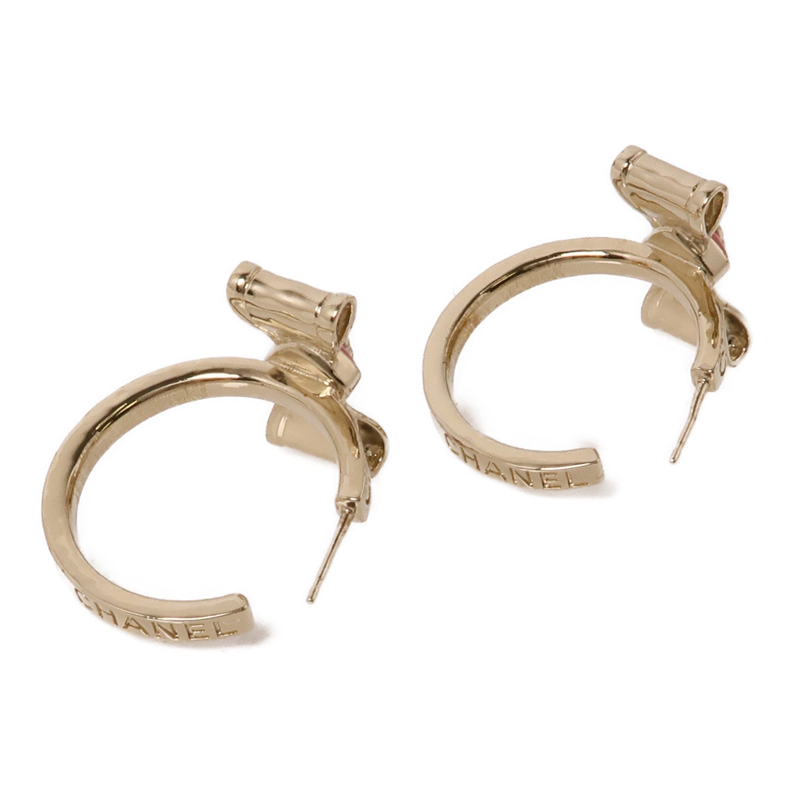 CHANEL 金屬Earrings耳環金色/粉紅色