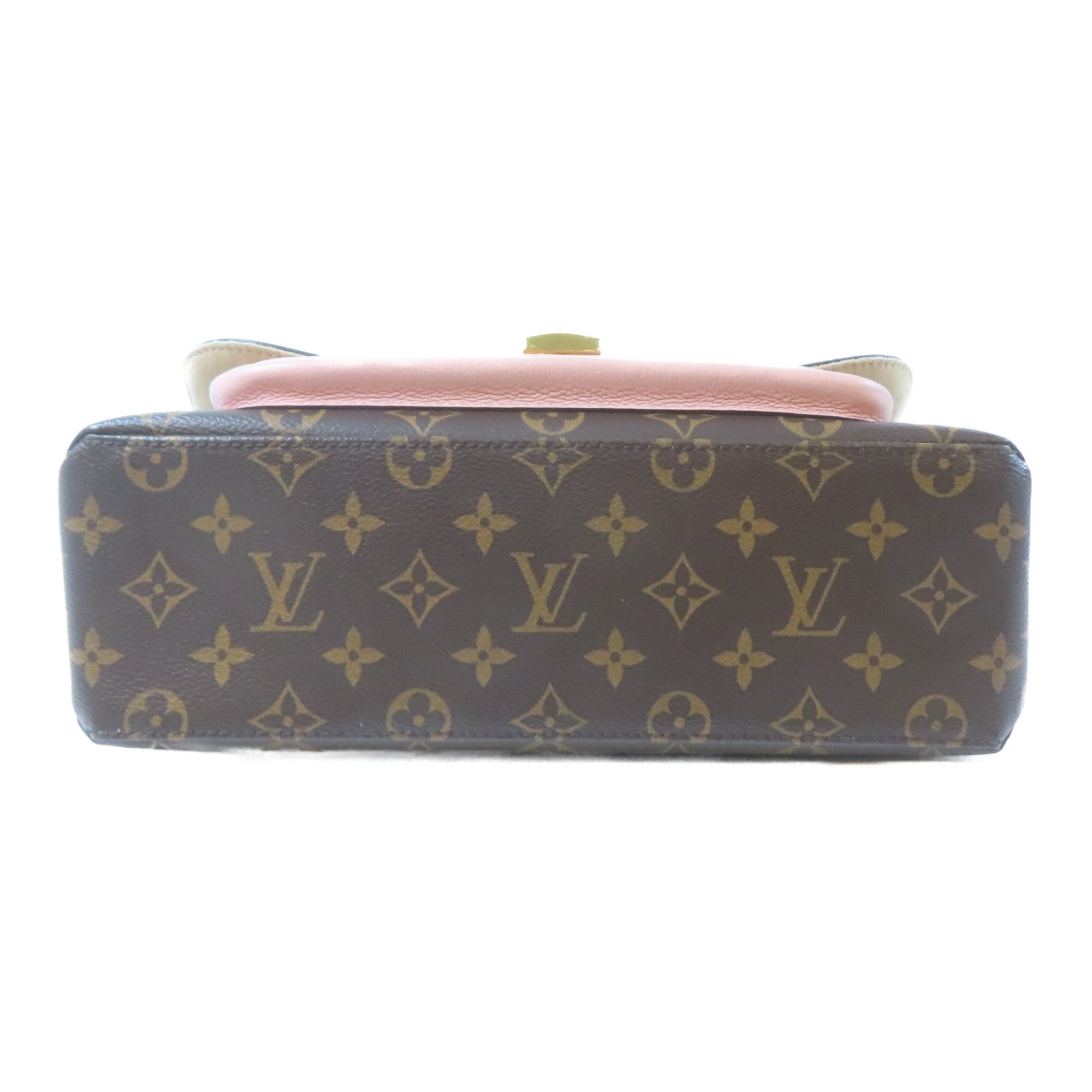 LOUIS VUITTON Monogram Marignan金扣手挽肩背兩用袋啡色/粉紅色