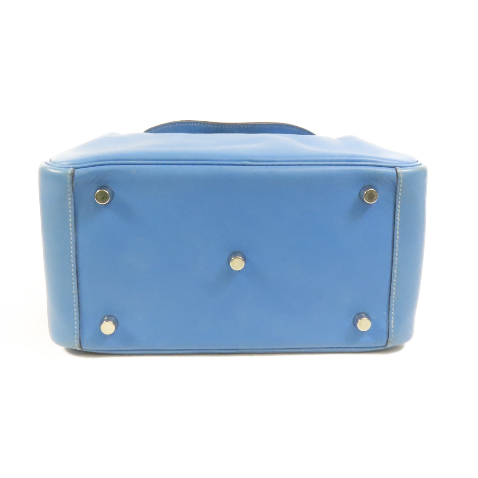 HERMES Swift皮革Lindy 26銀扣手挽肩背兩用袋Bleu Pardis