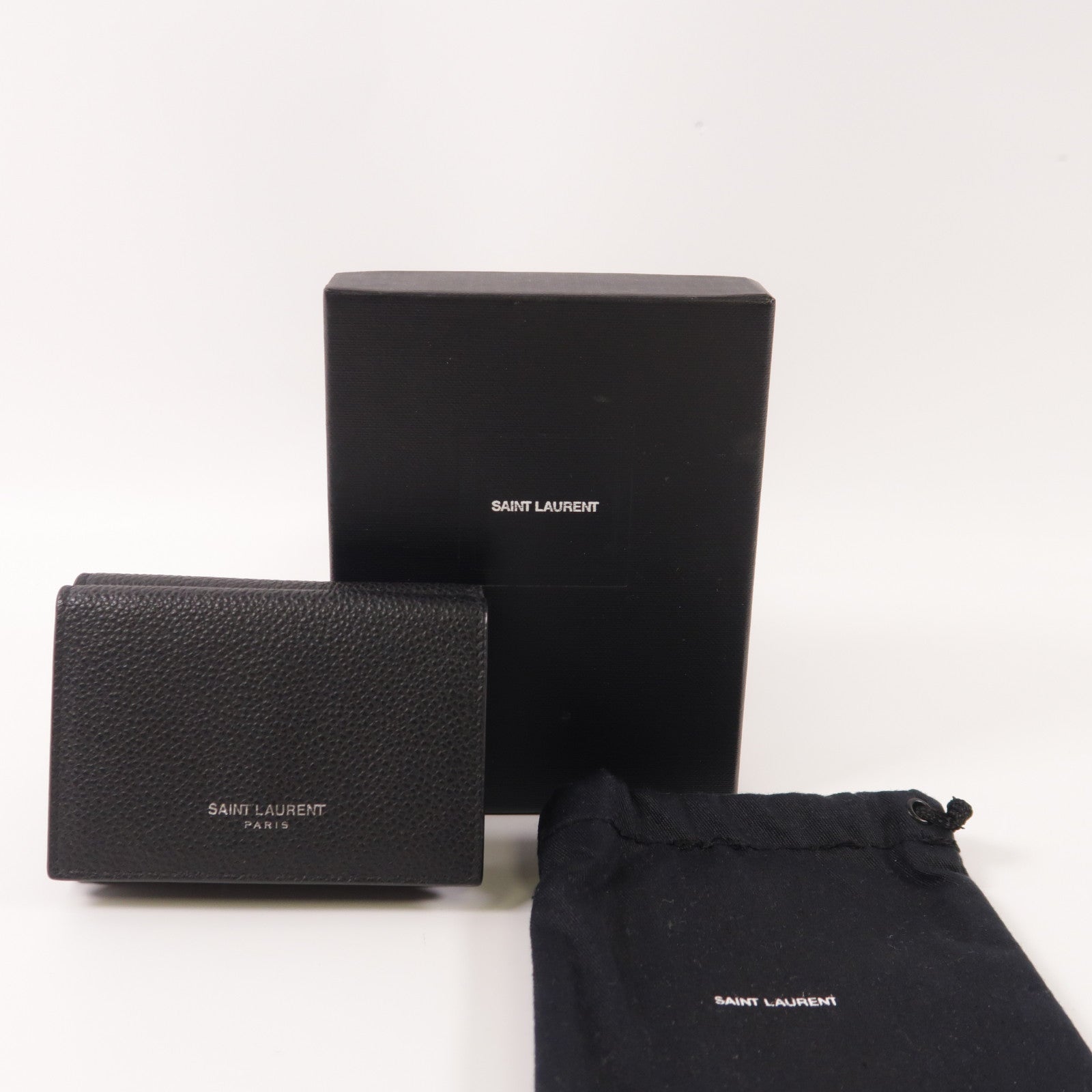 SAINT LAURENT 牛皮皮革Wallet銀扣錢包
