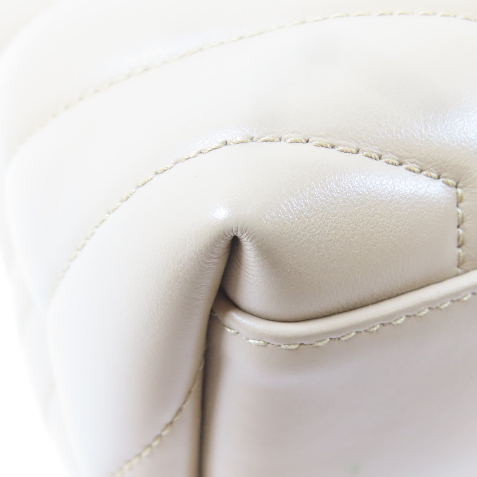 SAINT LAURENT 斜紋牛皮皮革MOON ALMA金扣肩背袋米色
