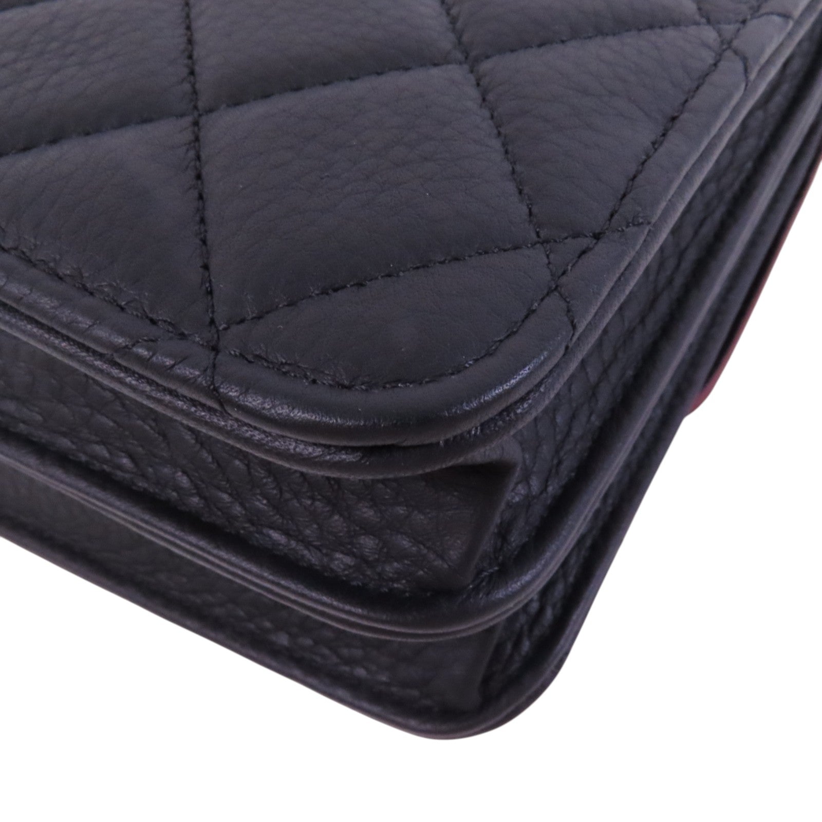 CHANEL 牛皮皮革Archi Chic Square WOC金扣鏈帶肩背袋