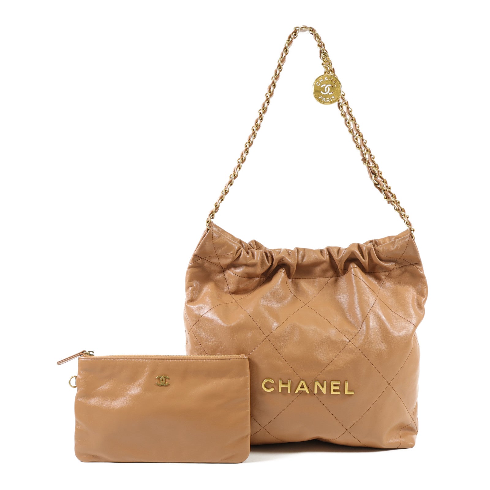 CHANEL 牛皮皮革Chanel 22 Small金扣鏈帶肩背袋