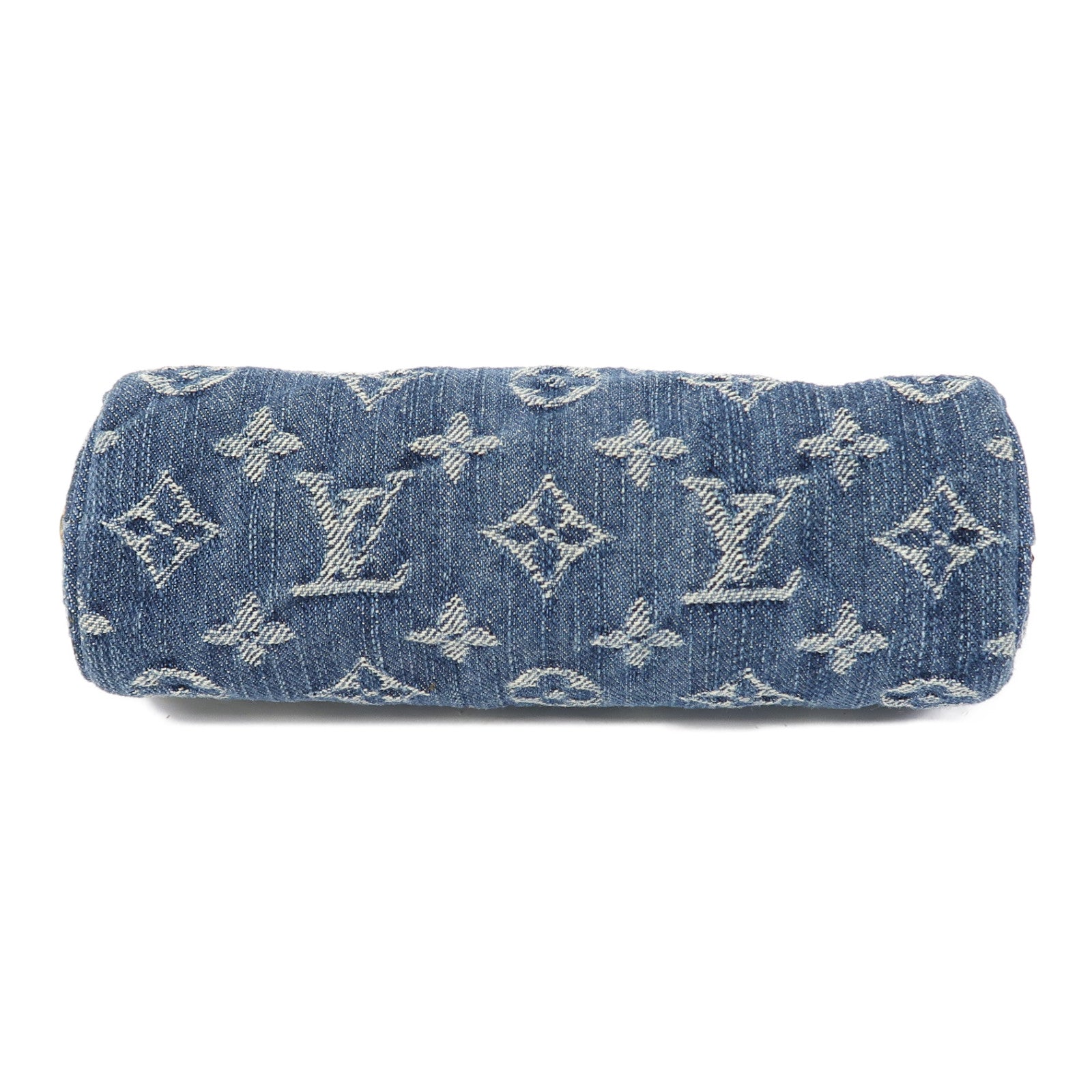 LOUIS VUITTON Monogram Denim Pouch金扣手拿包藍色