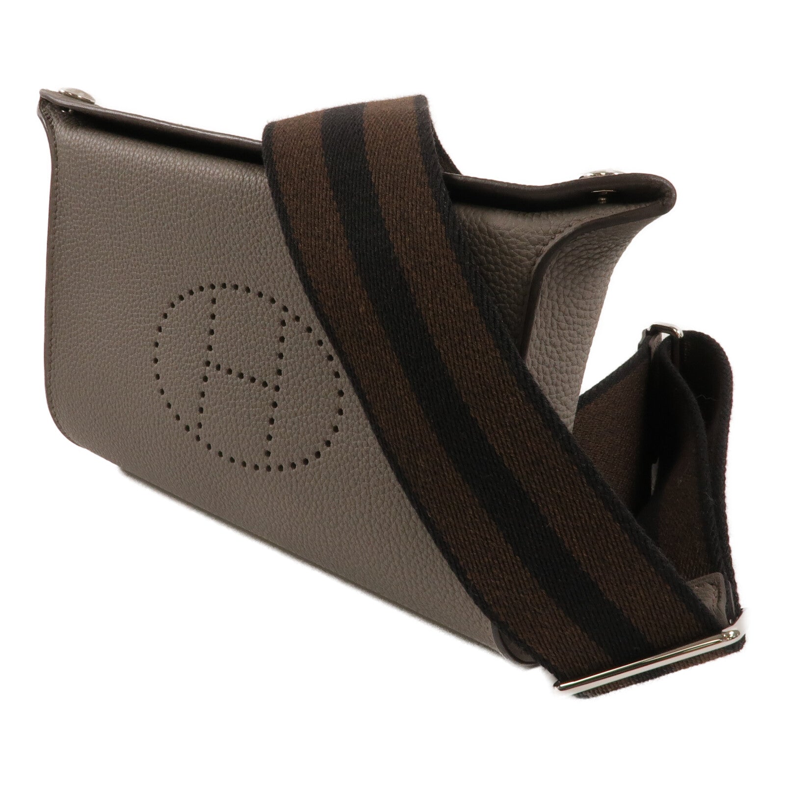 HERMES Epsom皮革Videpoches肩背袋Etain