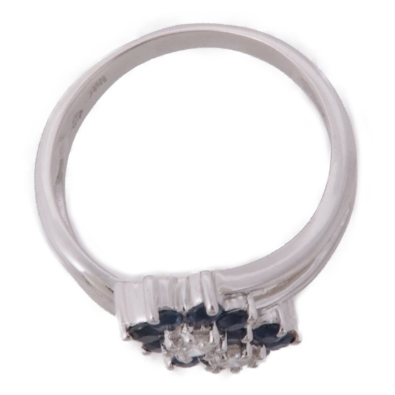 JEWELRY 【激減優惠】18K白金Sapphire/Diamond Ring藍寶石/鑽石戒指US#6.5